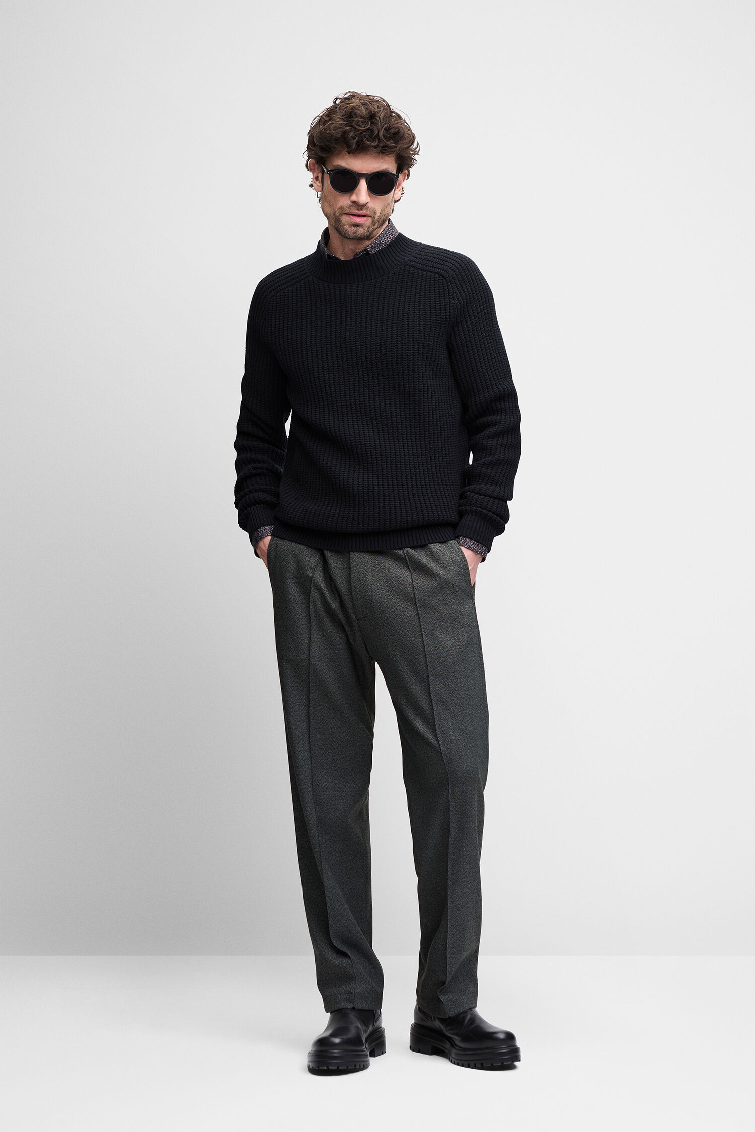 Pullover, Strickpullover, dunkel, Pulli, Hose