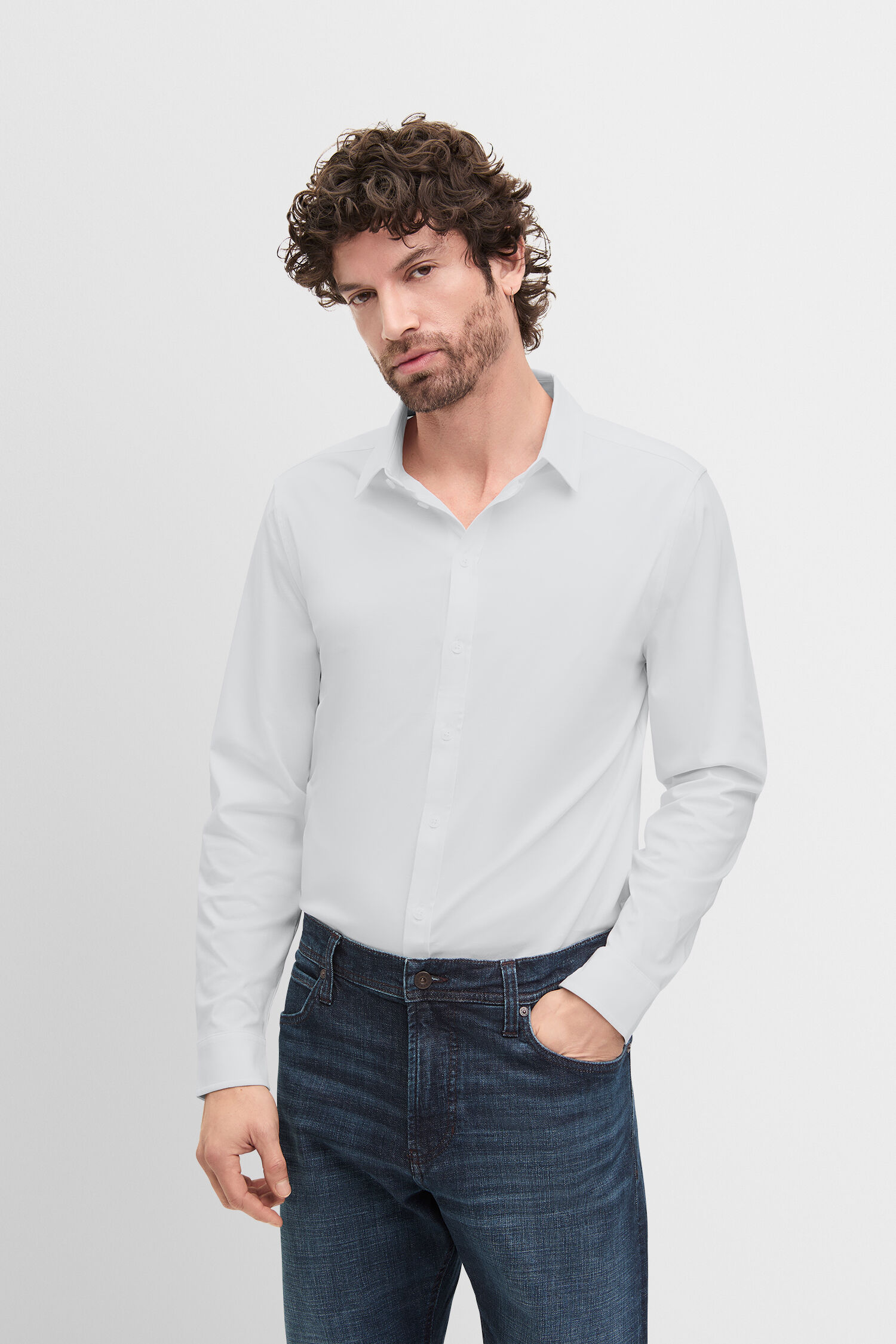 Hemd, Langarm, Kleid, Hemd, Mann, Person