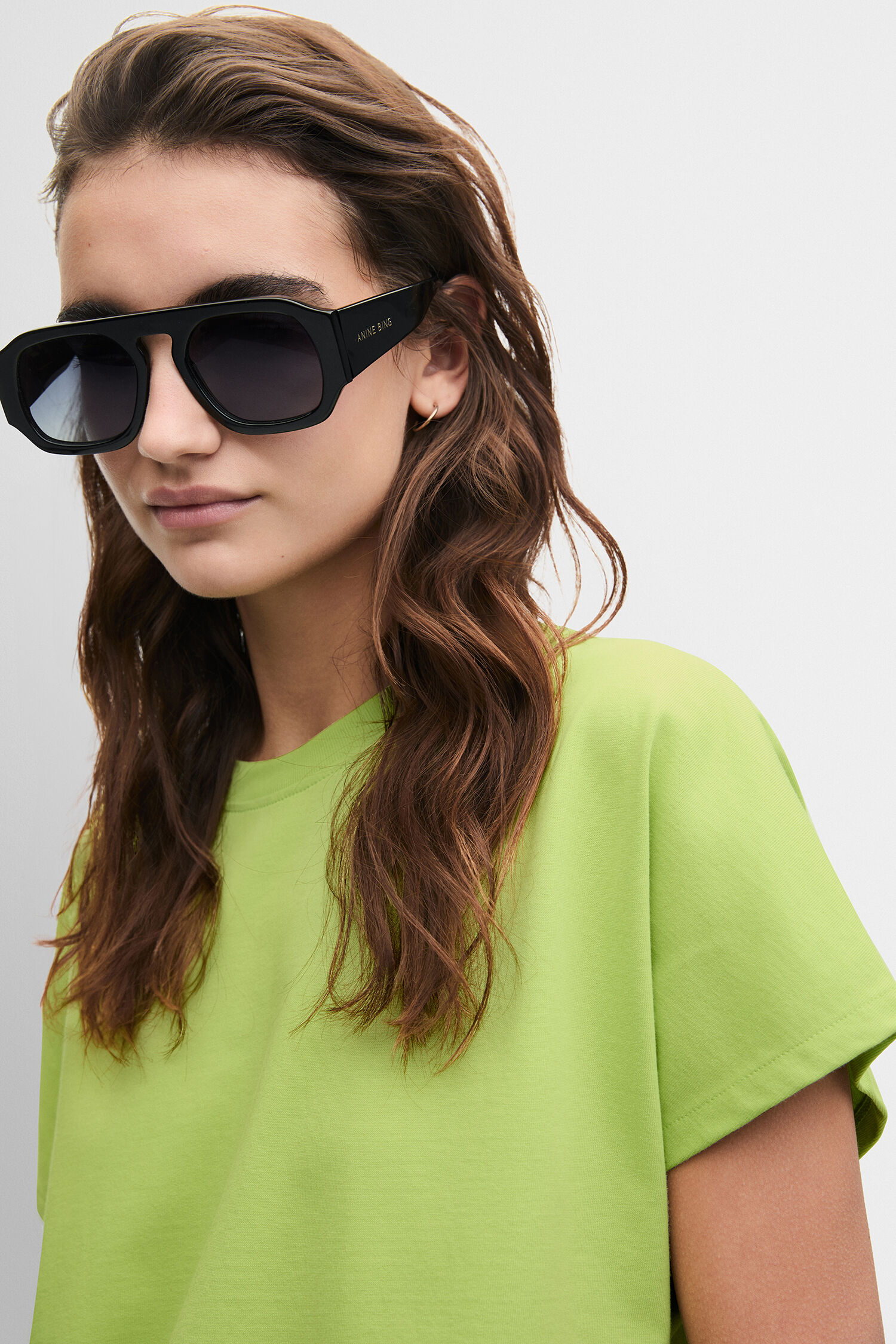 T-Shirt, Neongrün, Kurzarm, Casual, Hemdartiges Shirt