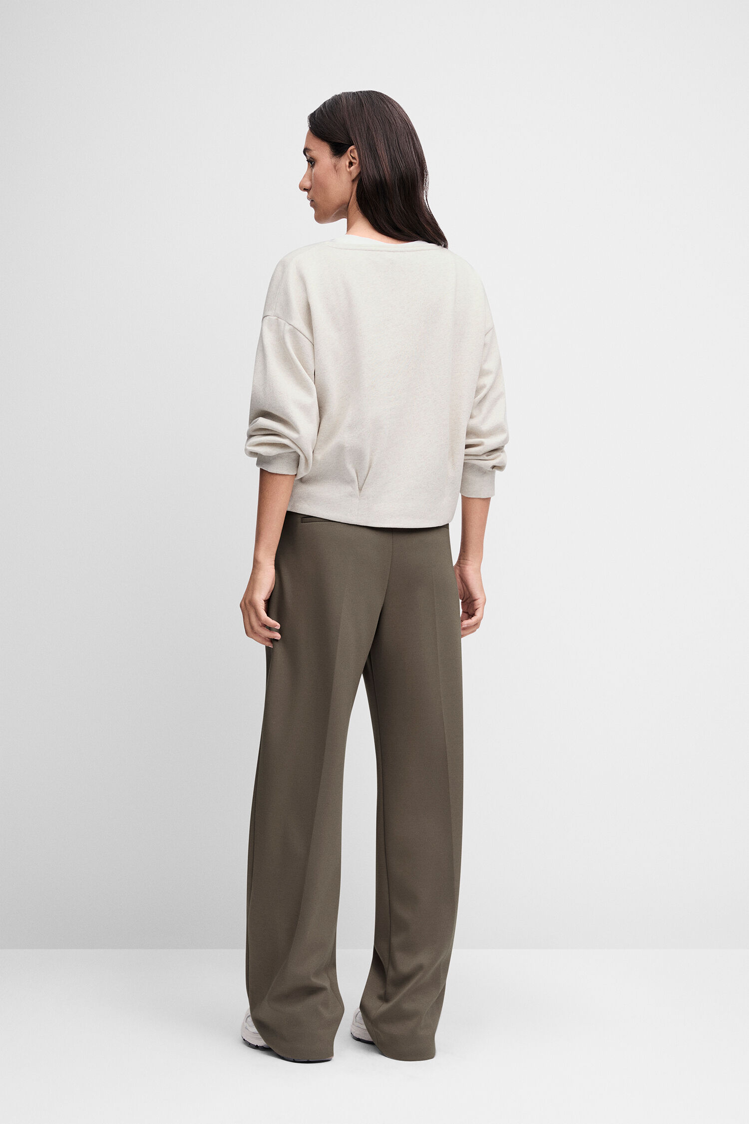 Sweatshirt, Langarm, Beige, Oversize, Hose