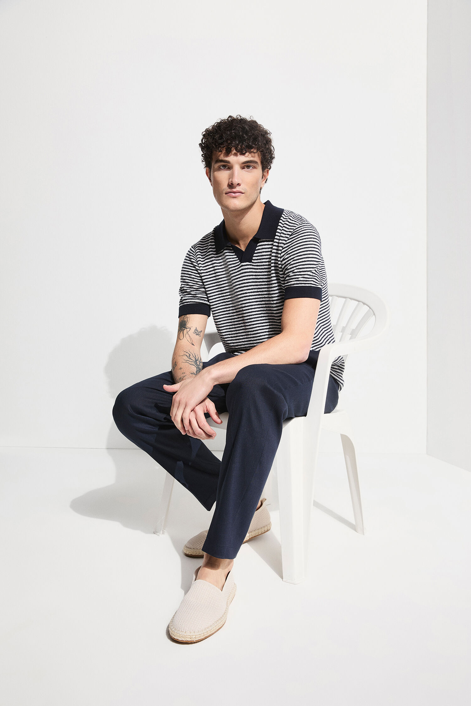 Poloshirt, Streifen, Kurzarm, Knopfleiste, Strickstruktur