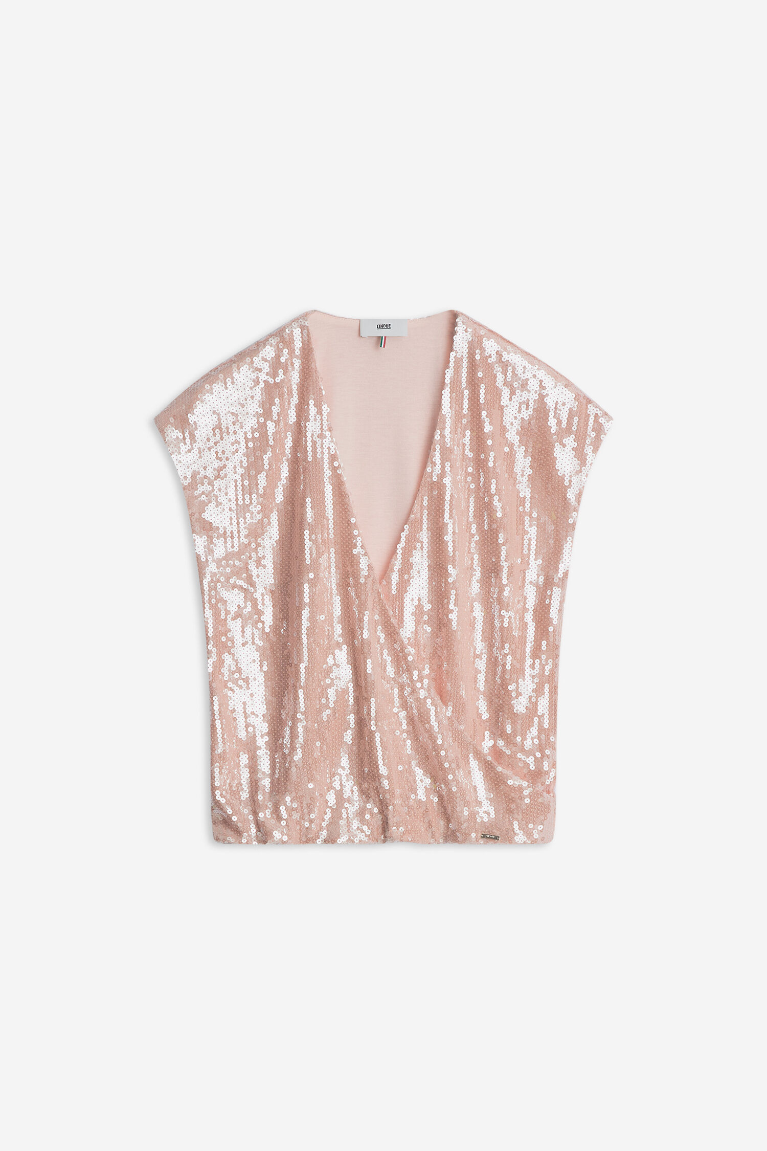 SequinTop, PinkTop, WrapStyle, Sleeveless, GlitterFabric