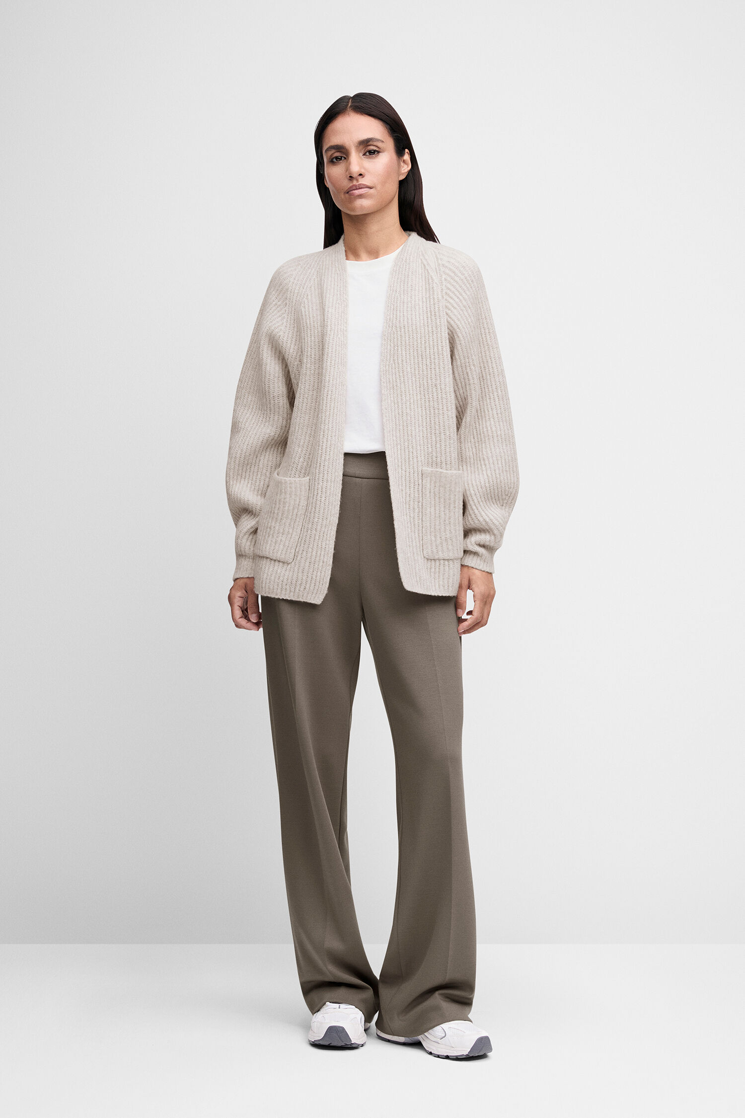 cardigan, knitwear, beige, oversized, pockets