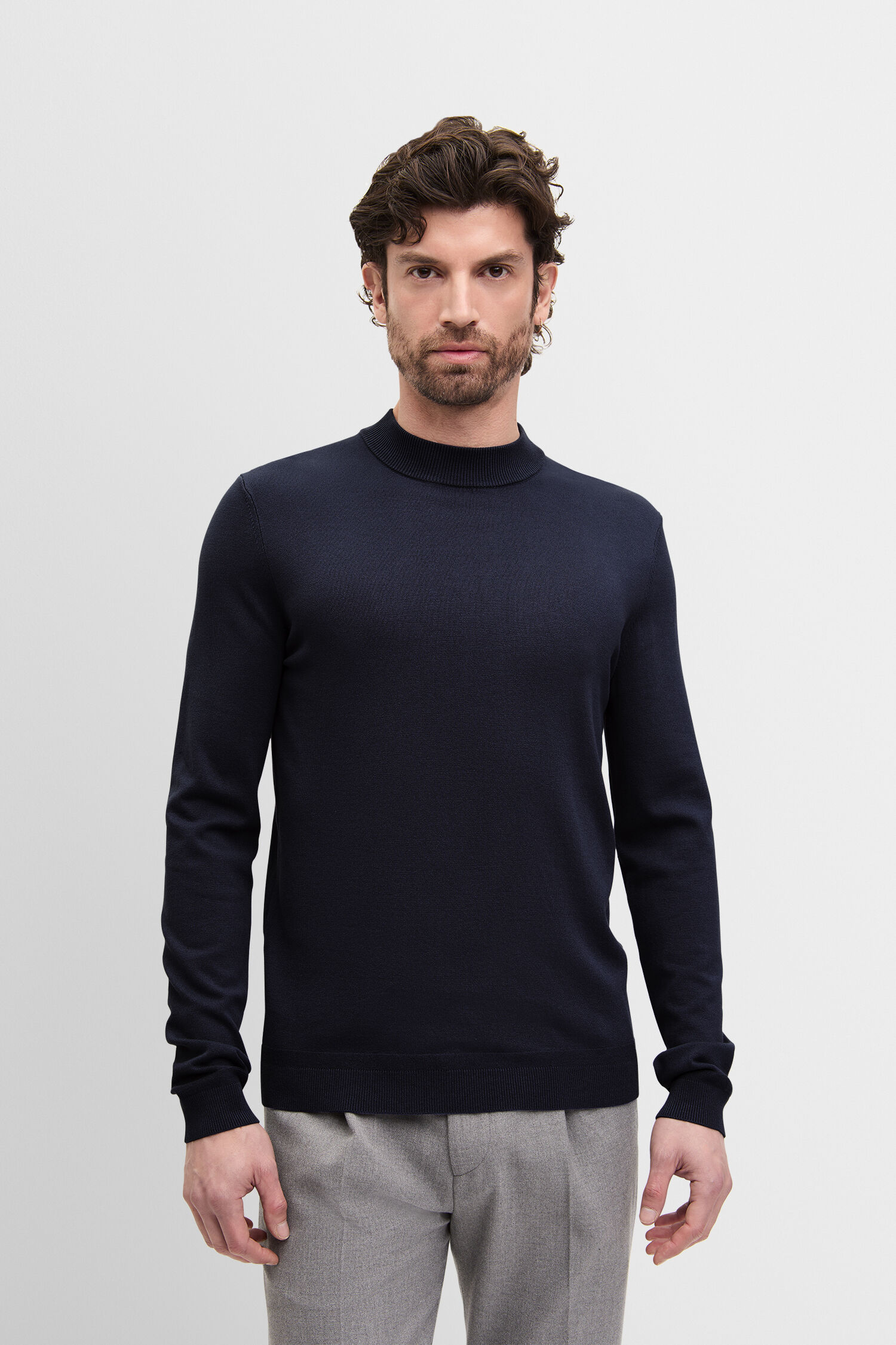 Bekleidung, Langarm, Ärmel, Strickwaren, Pullover - dunkelblau Bekleidung, Langarm, Ärmel, Strickwaren, Pullover - dunkelblau