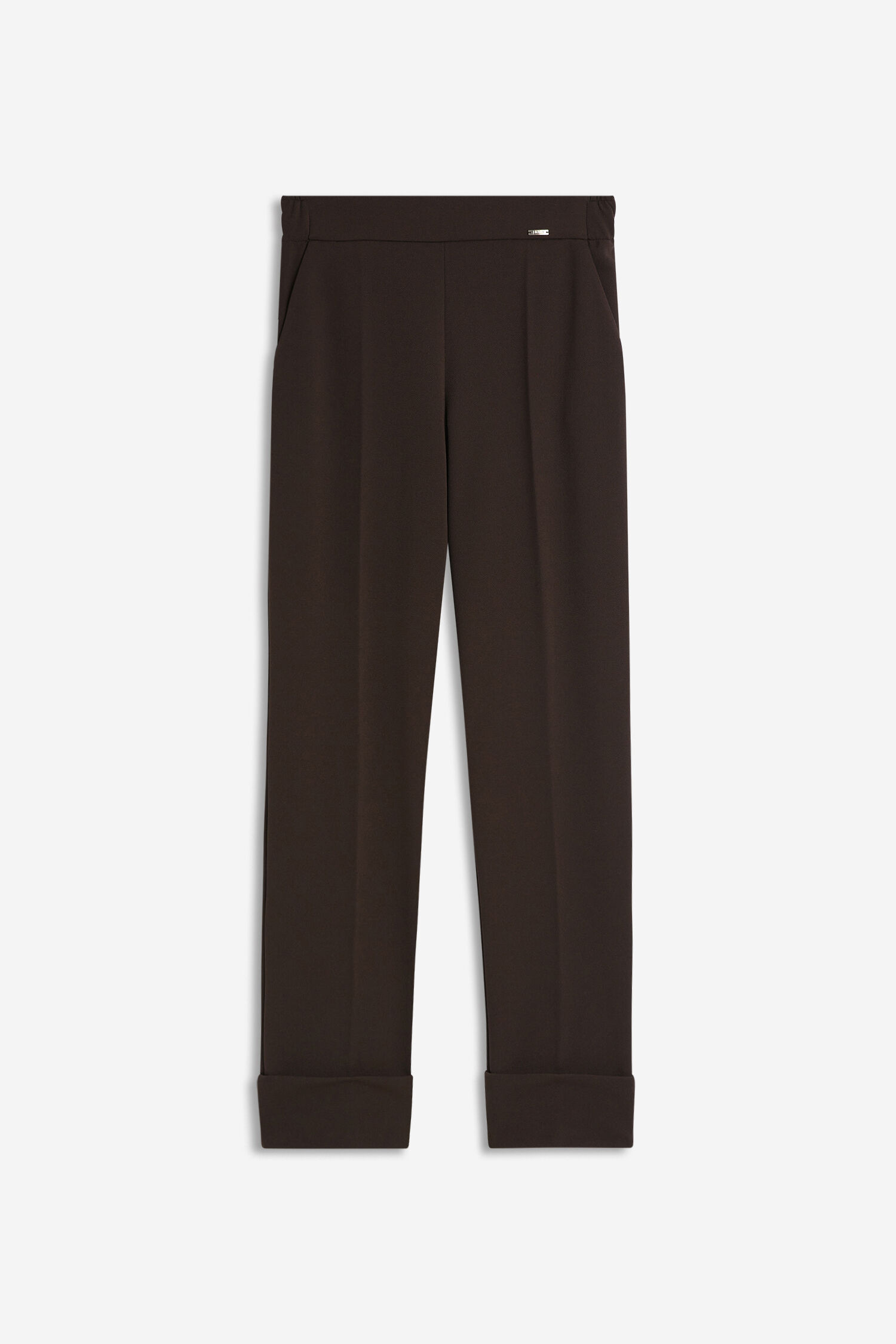 Hose, Chino, Schwarz, gerade geschnitten, Kreuznahtlose Taille