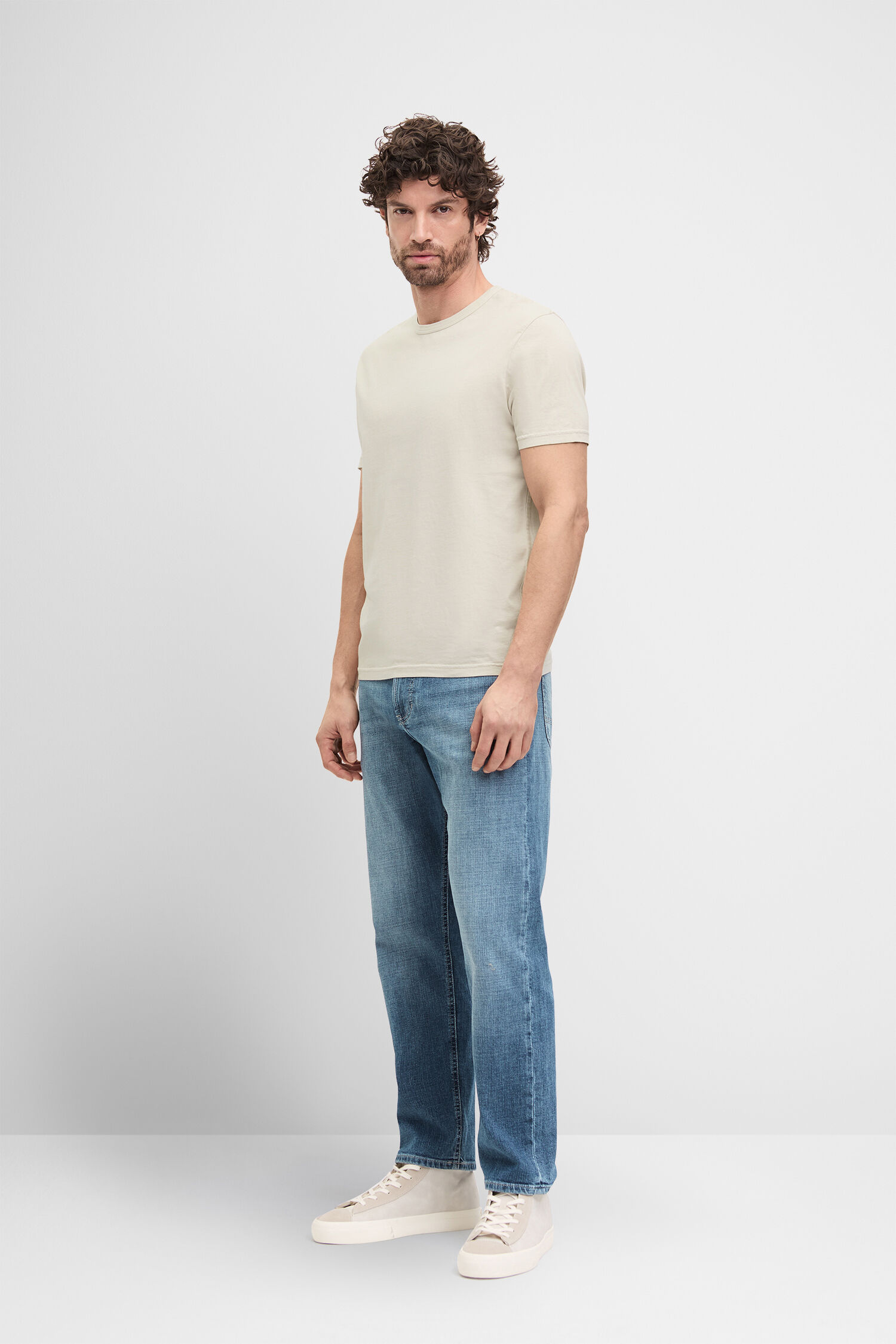 Hosen, Jeans, T-shirt, Mann, Person