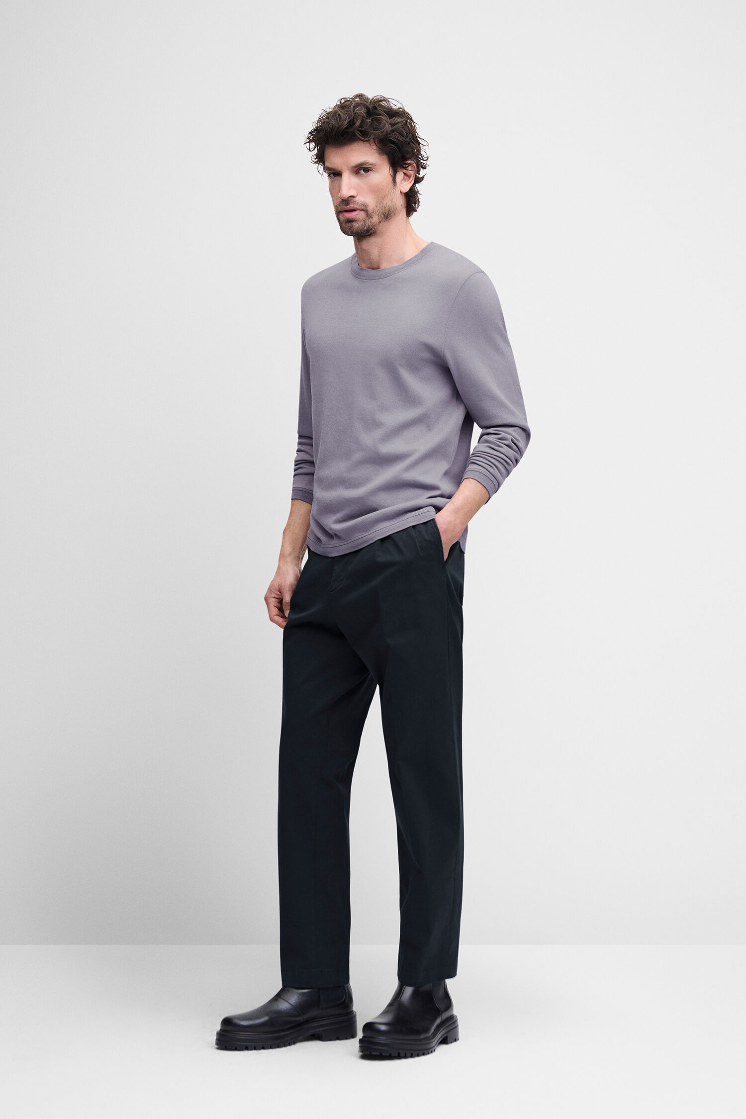 Langarmshirt, Lila, Casual, Hose, Stoff: Baumwolle?