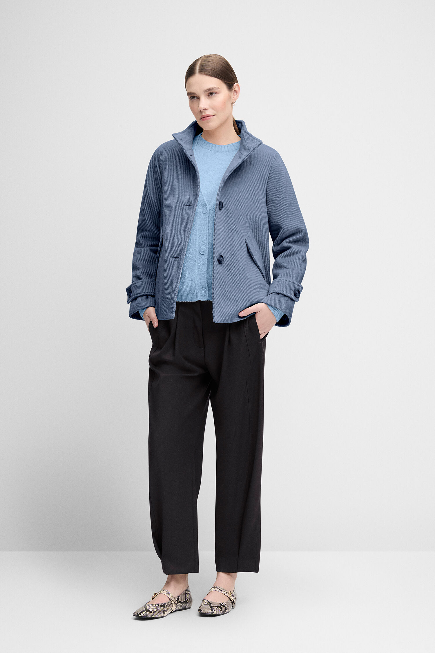 Mantel, Jacke, Hosen, Langarm, Blazer