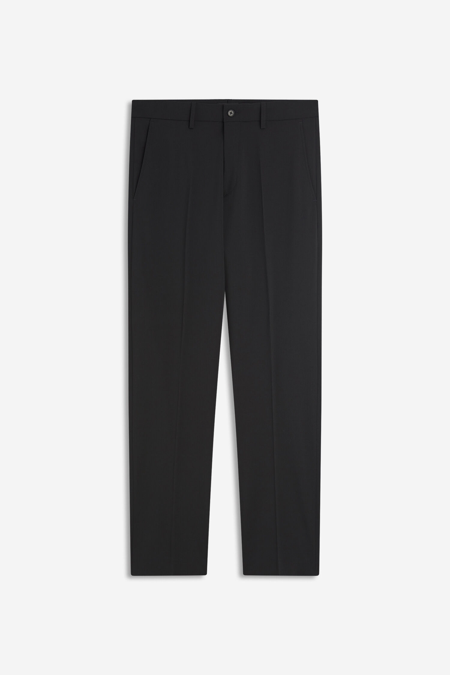 Hose, Schwarz, Klarer Schnitt, Stoffhose, Gürtellose Taille