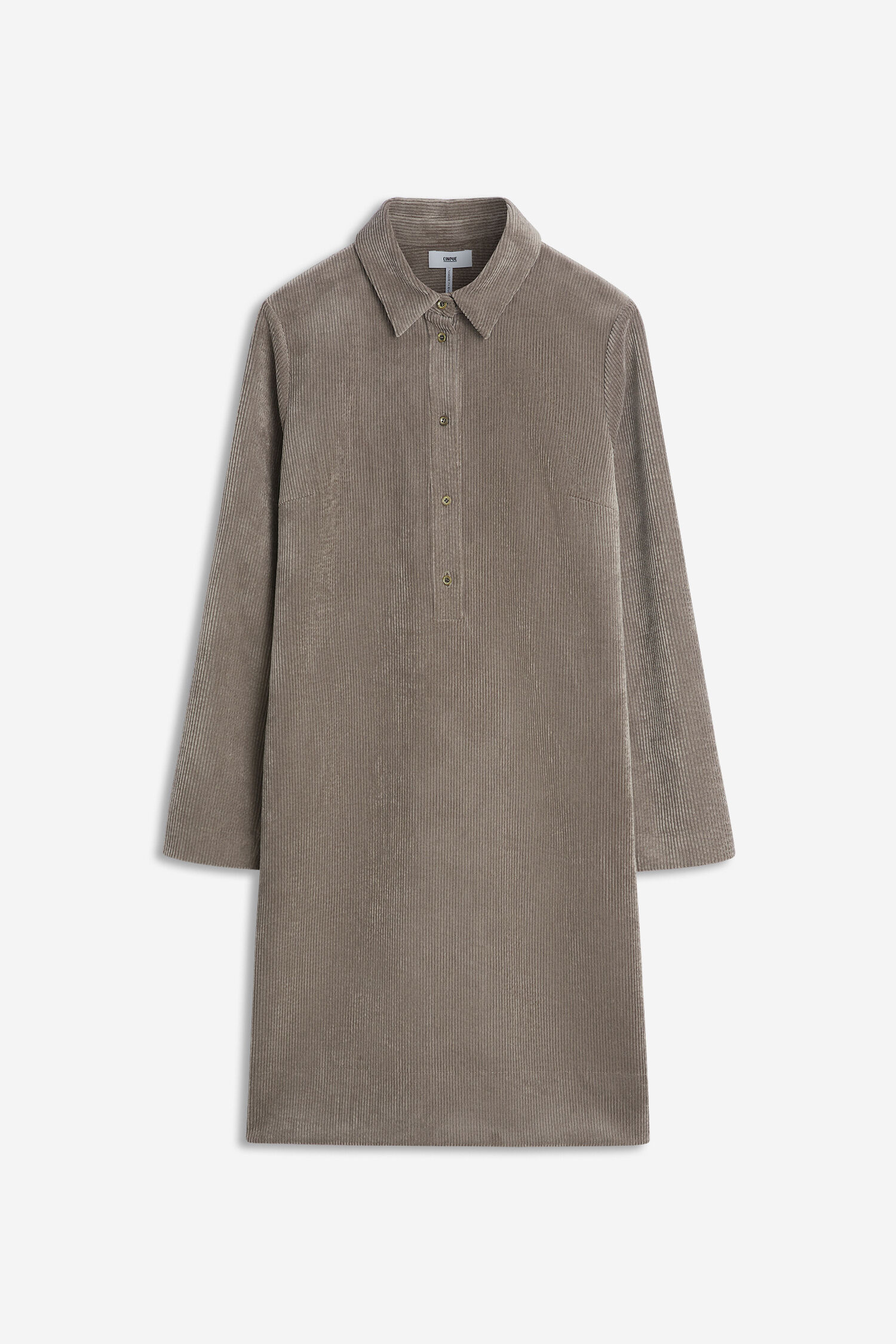 corduroy, polo-Shirt, chemise-robe, longsleeve, taupe
