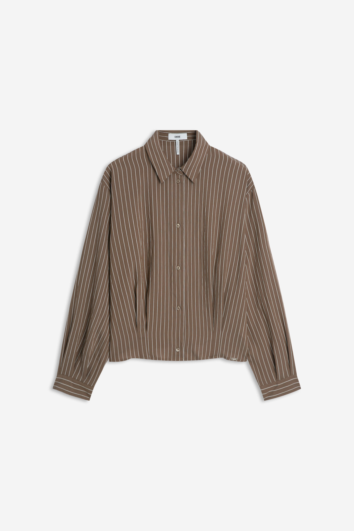 shirt, striped, brown, button-down, long-sleeve