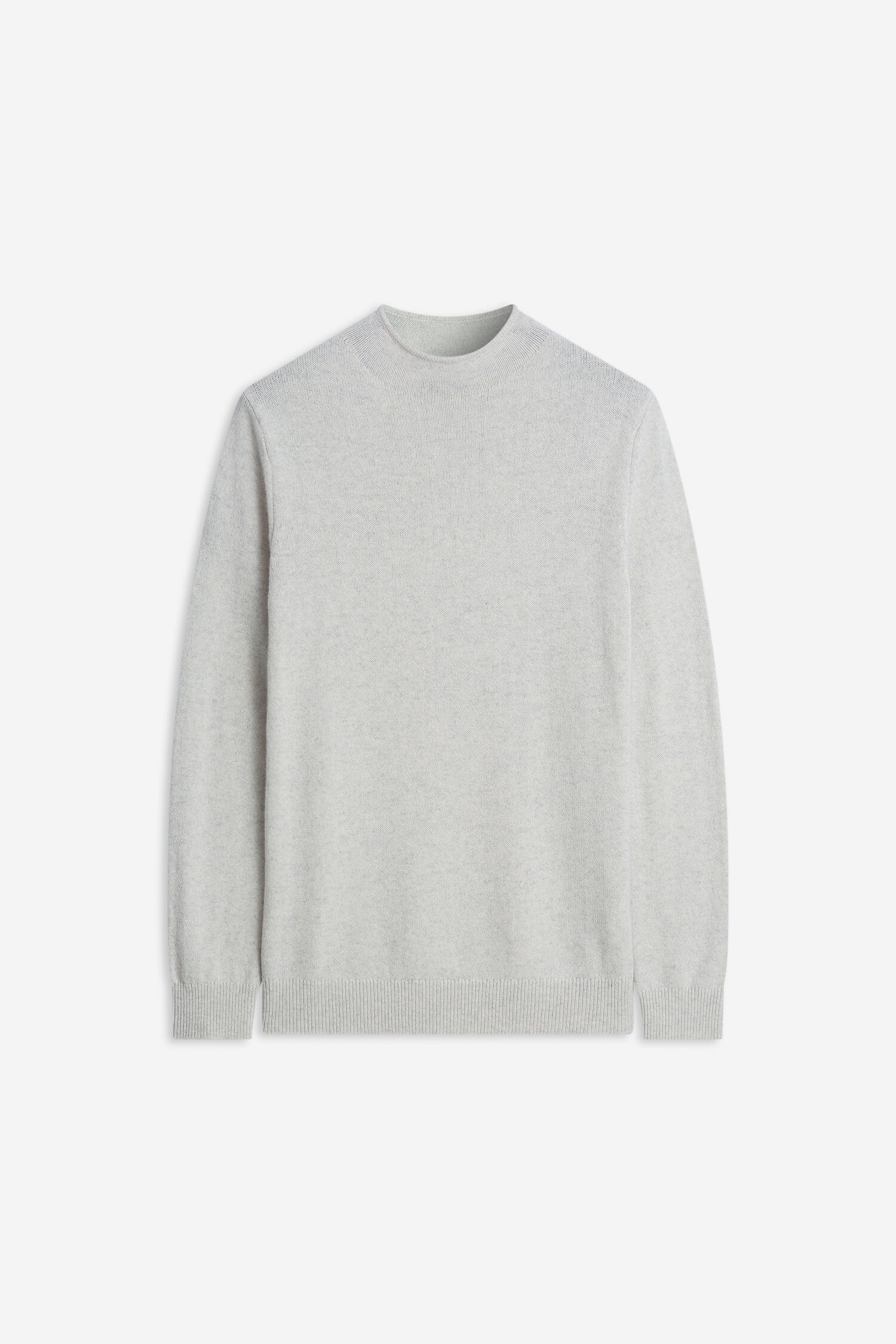 Pullover, Sweater, Grau, Rippe, Kleiner Kragen