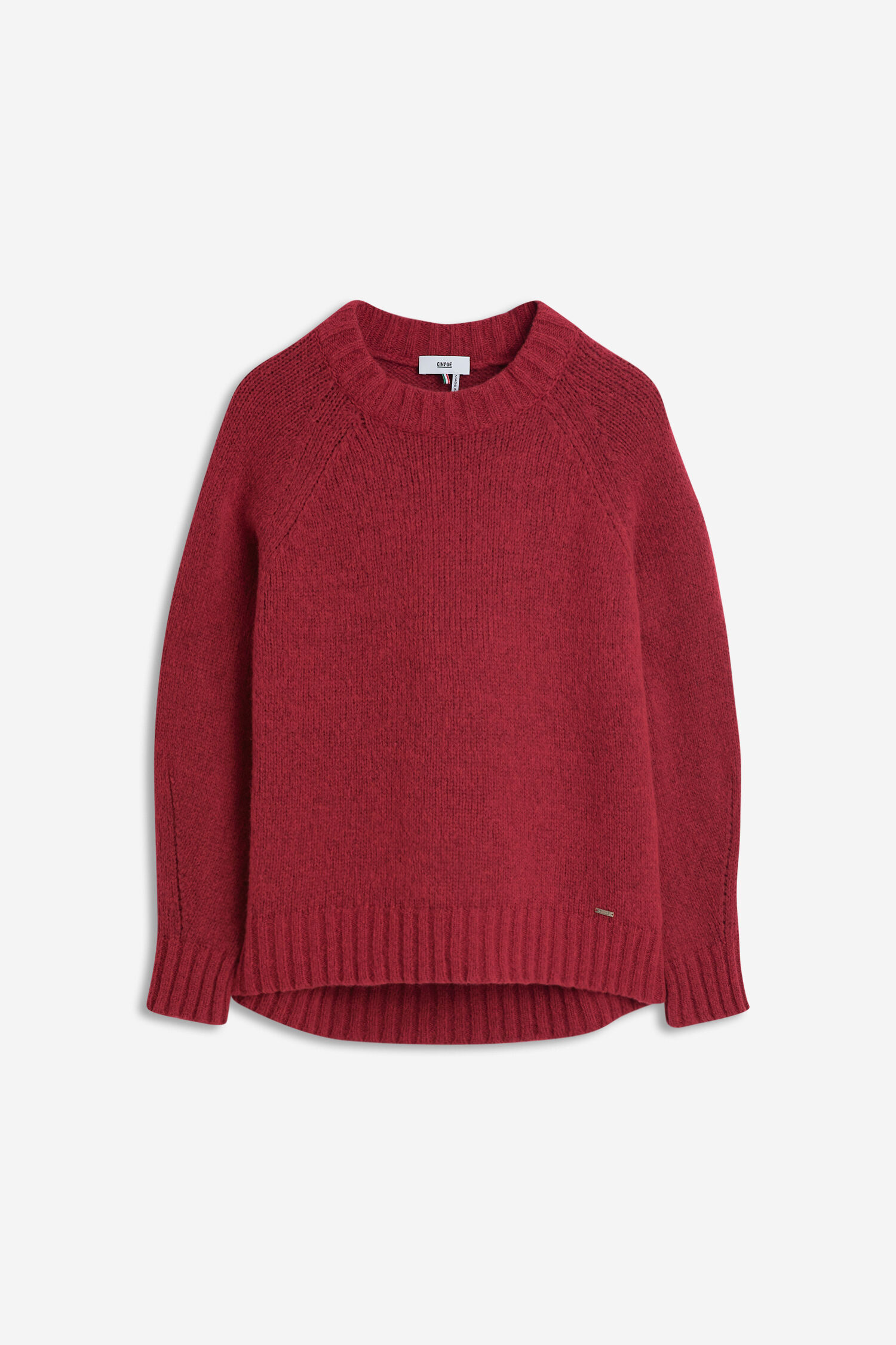 Cable-knit,  Oversized,  Red,  Sweater,  Ribbed hem