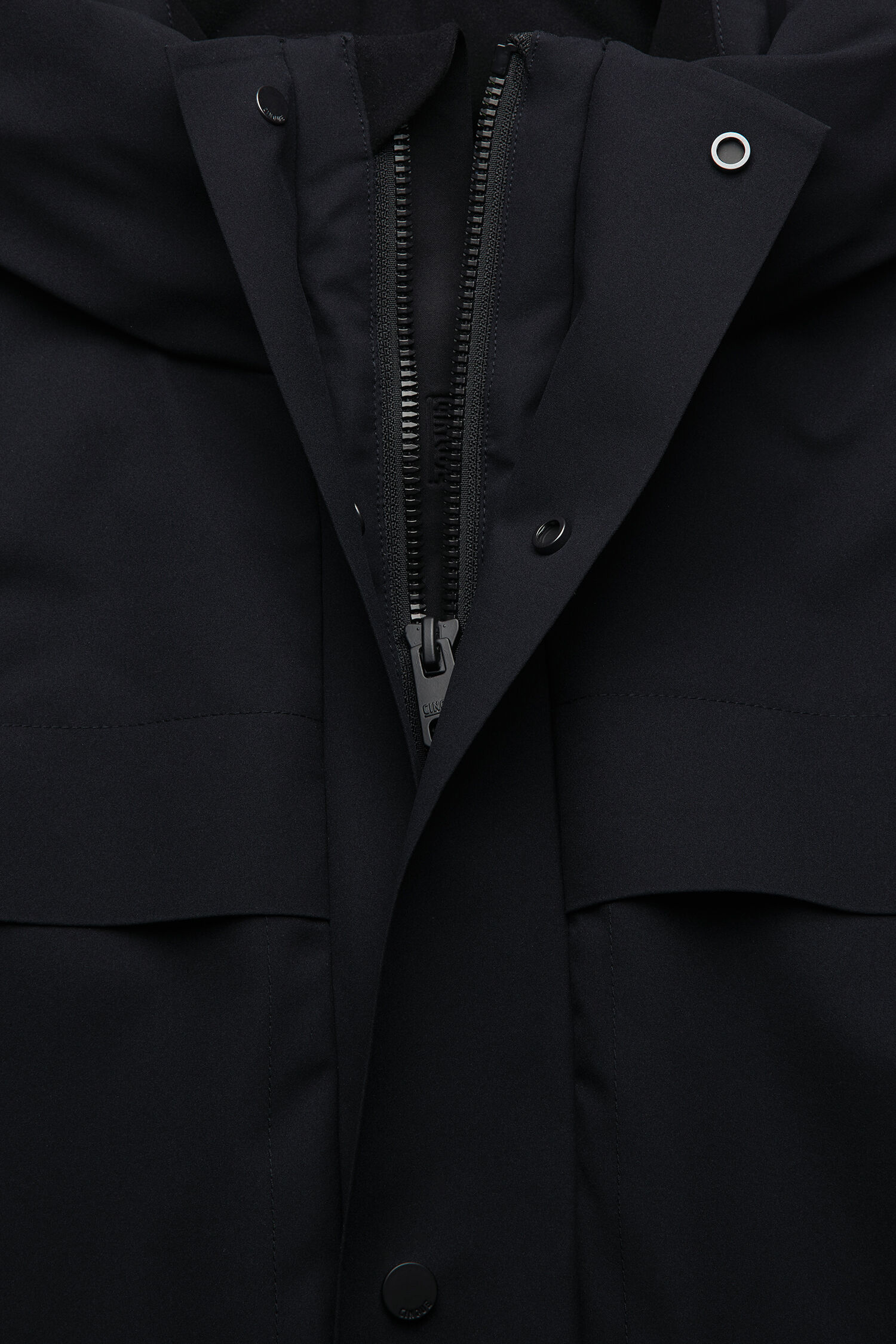 Winterjacke, Parka, Schwarz, Kapuze, Gepolsterte Kapuze