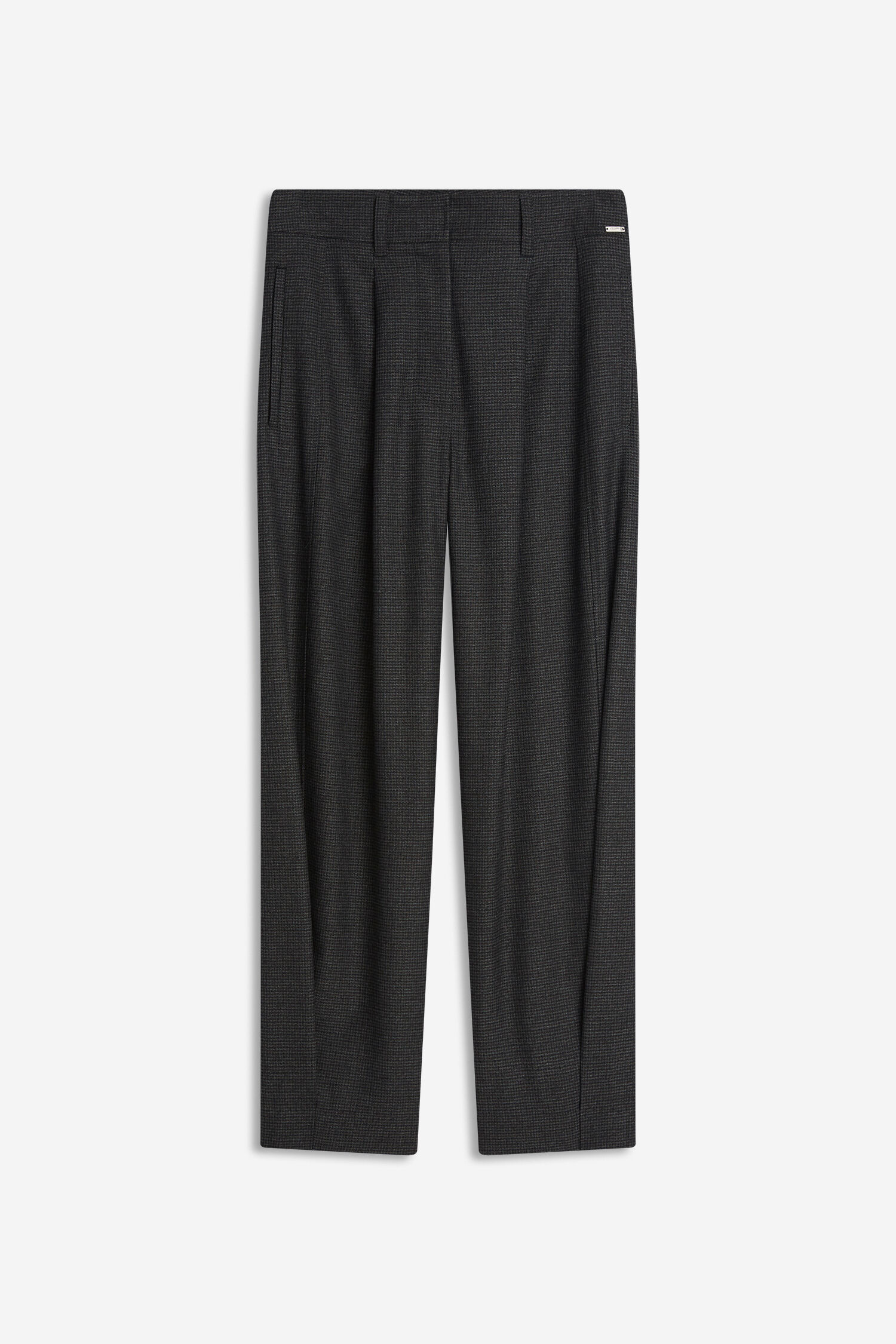 Hose, Anzughose, Grau, Wollmischung, Karo Muster