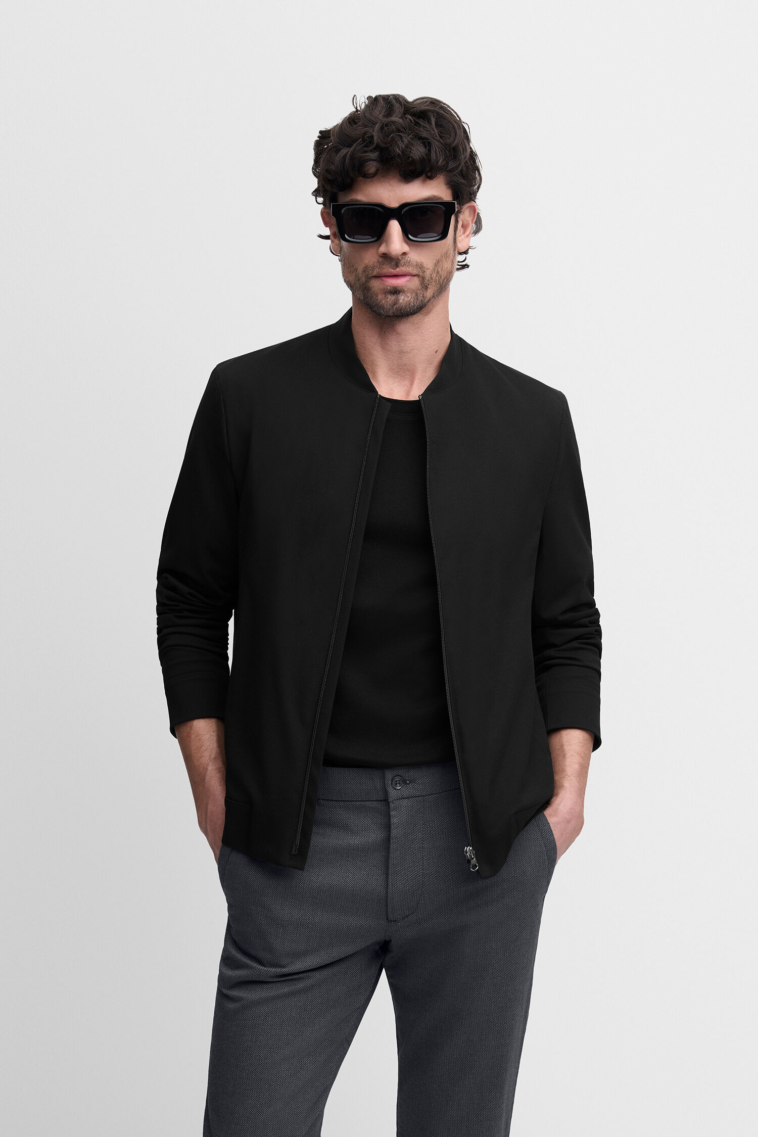 Mantel, Jacke, Blazer, Sonnenbrille, Langarm - schwarz