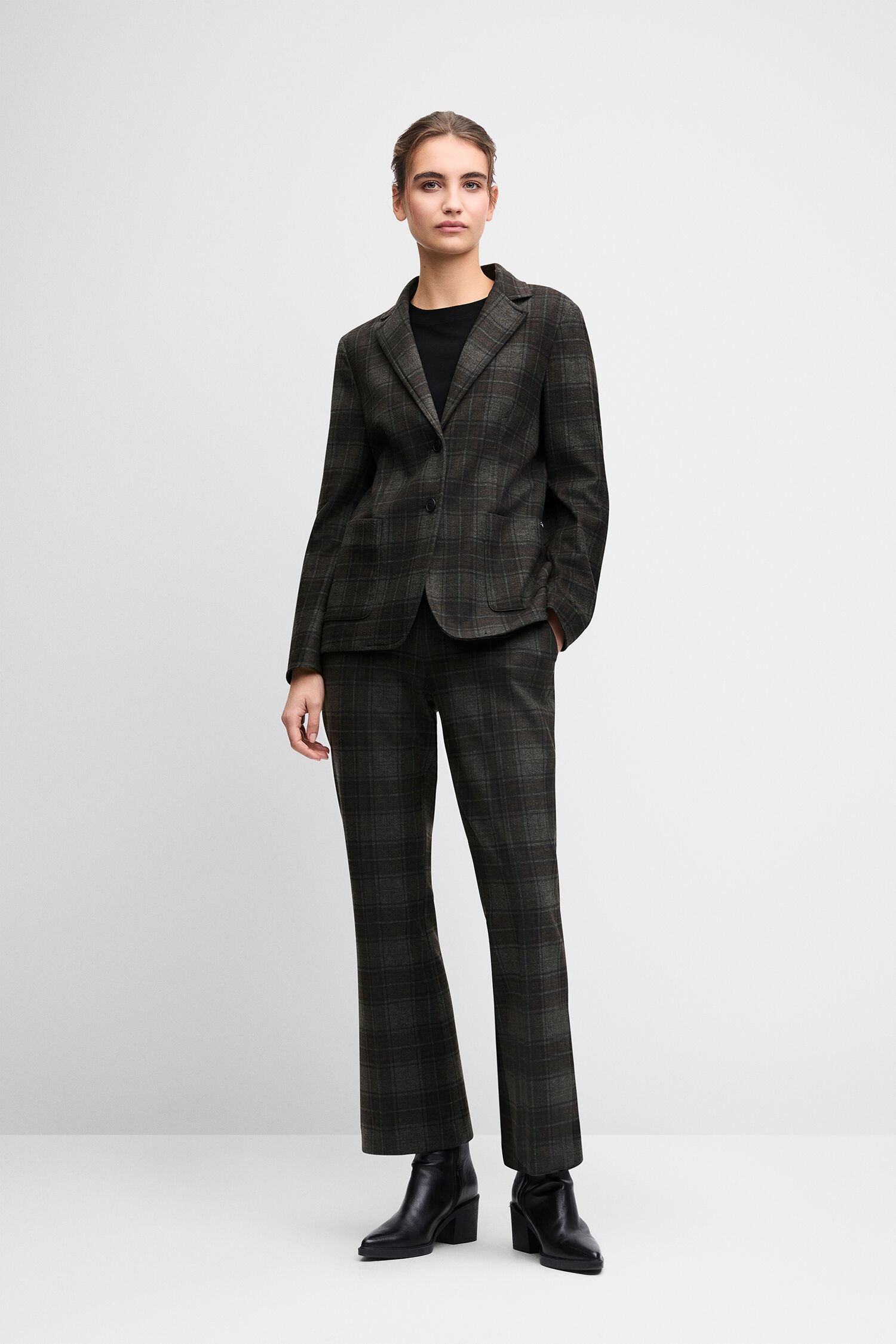 Anzug, Hose, Blazer, Grau, Karo