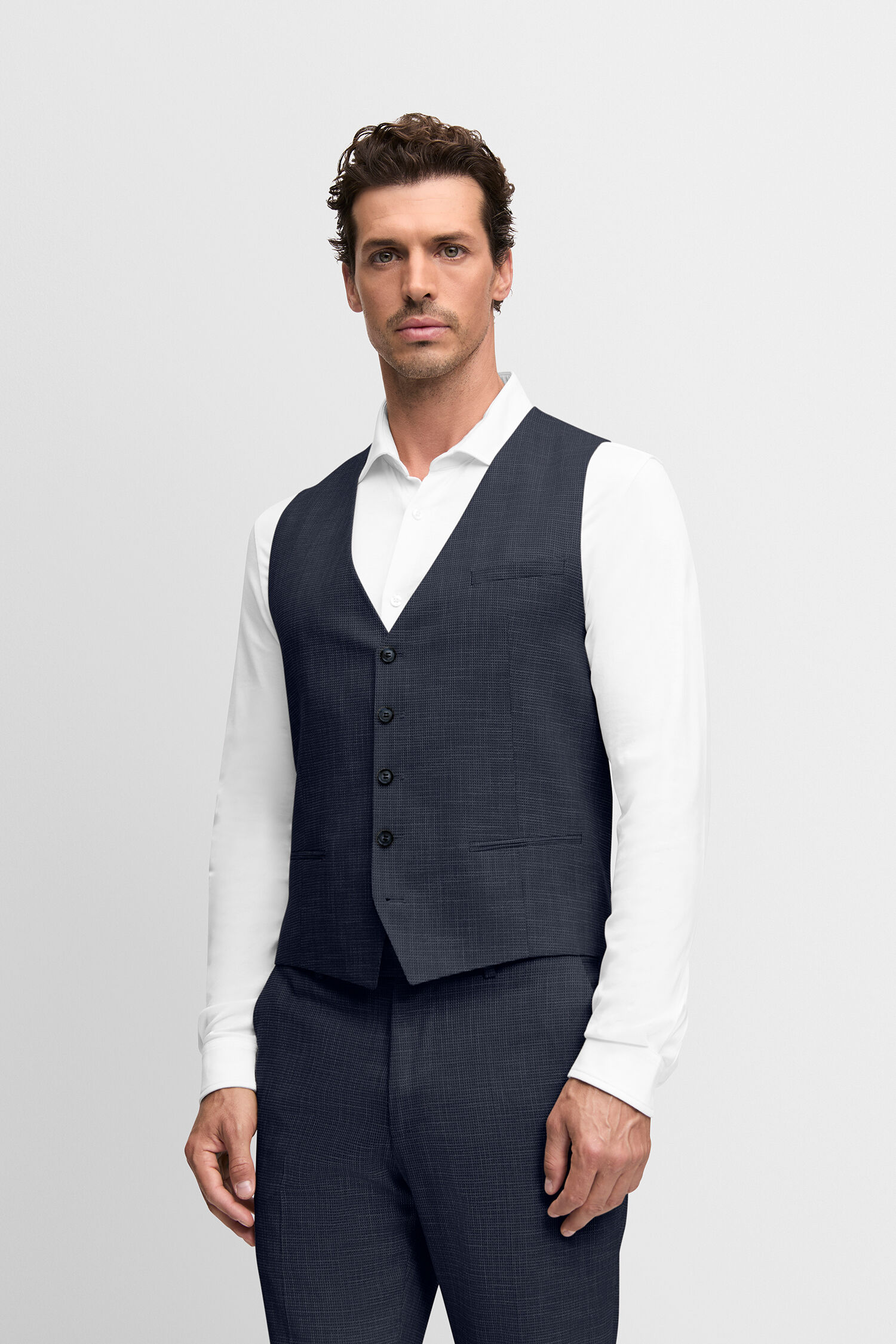 Weste, Formelle Kleidung, Anzug, Hemd, Person - dunkelblau