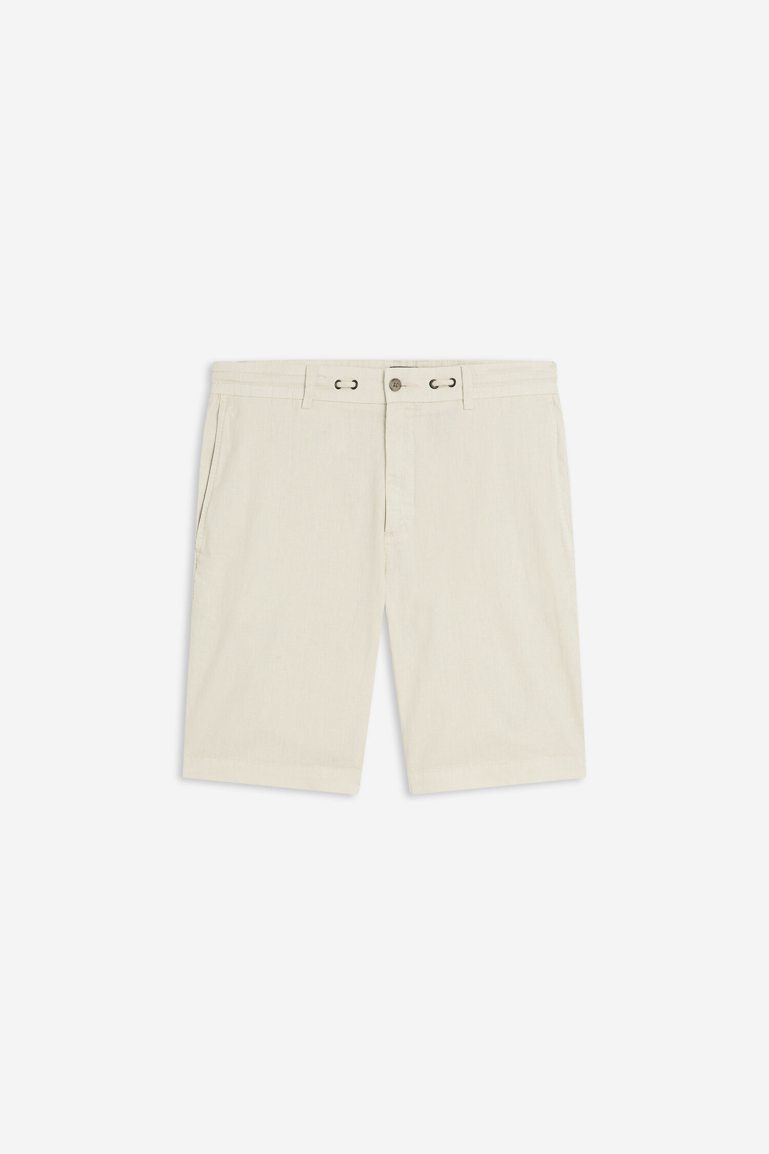 shorts, beige, linen, adjustable, pocketed