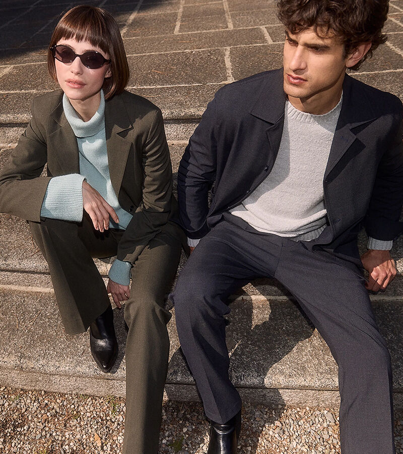 Anzug, Hose, Sonnenbrille, Pullover, Stiefel, Anzug, Hose, Sonnenbrille, Pullover, Stoffjacke