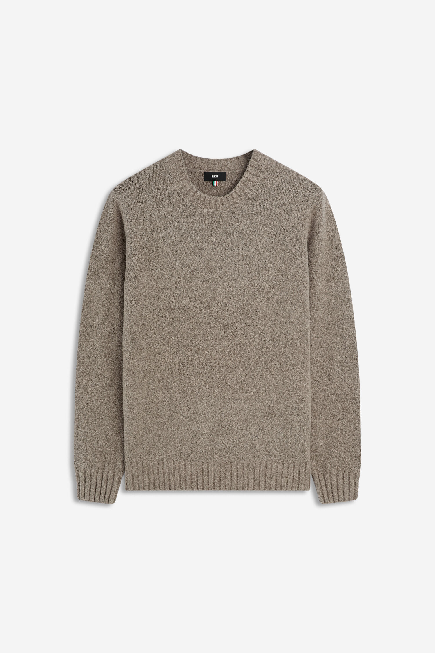 Pullover, Kunstfaser?, Wollpulli, Rundhals, Beige
