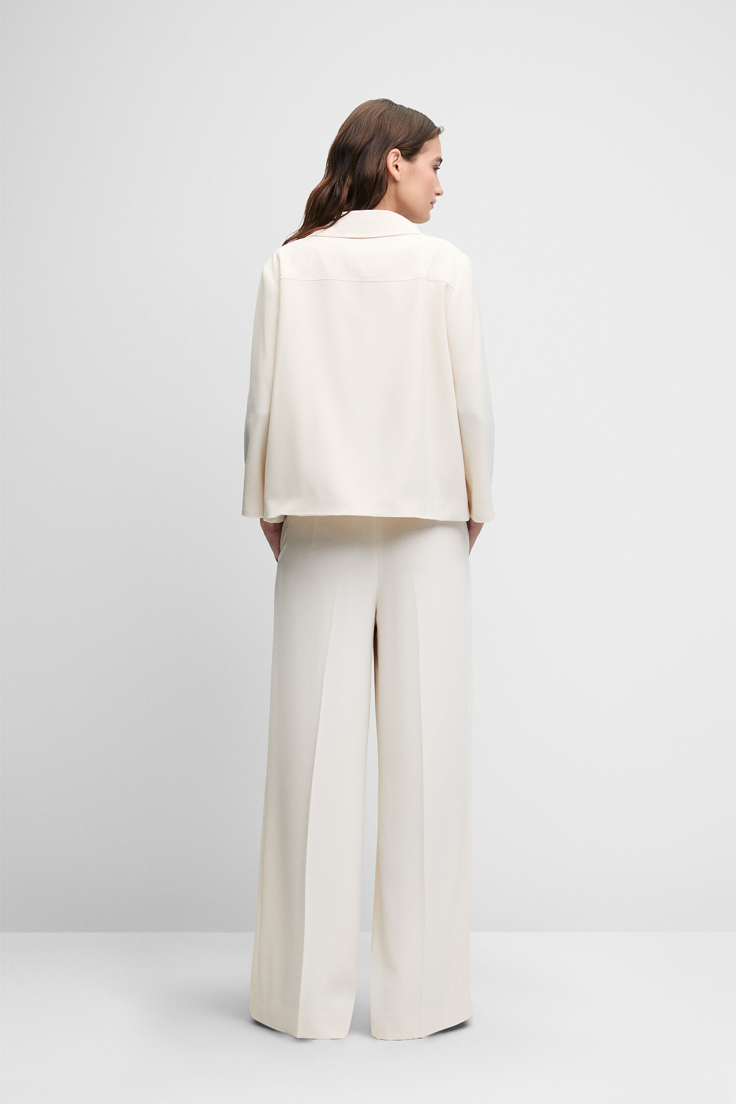 Hose, Weiß, Beige, Anzughose, Wolkenleder?