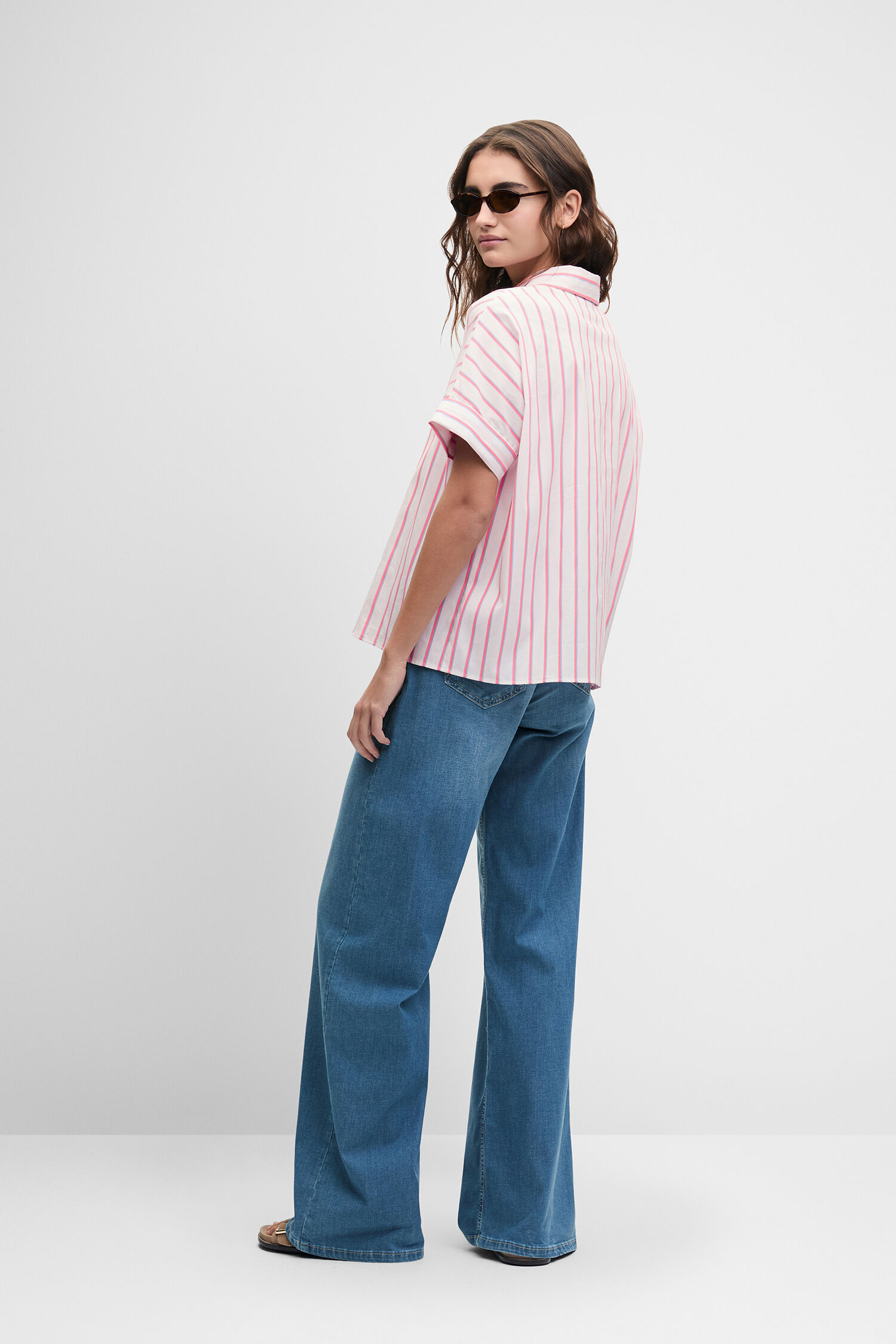 Hemd, Gestreift, Sommerkleid, Kurzärmelig, Jeans