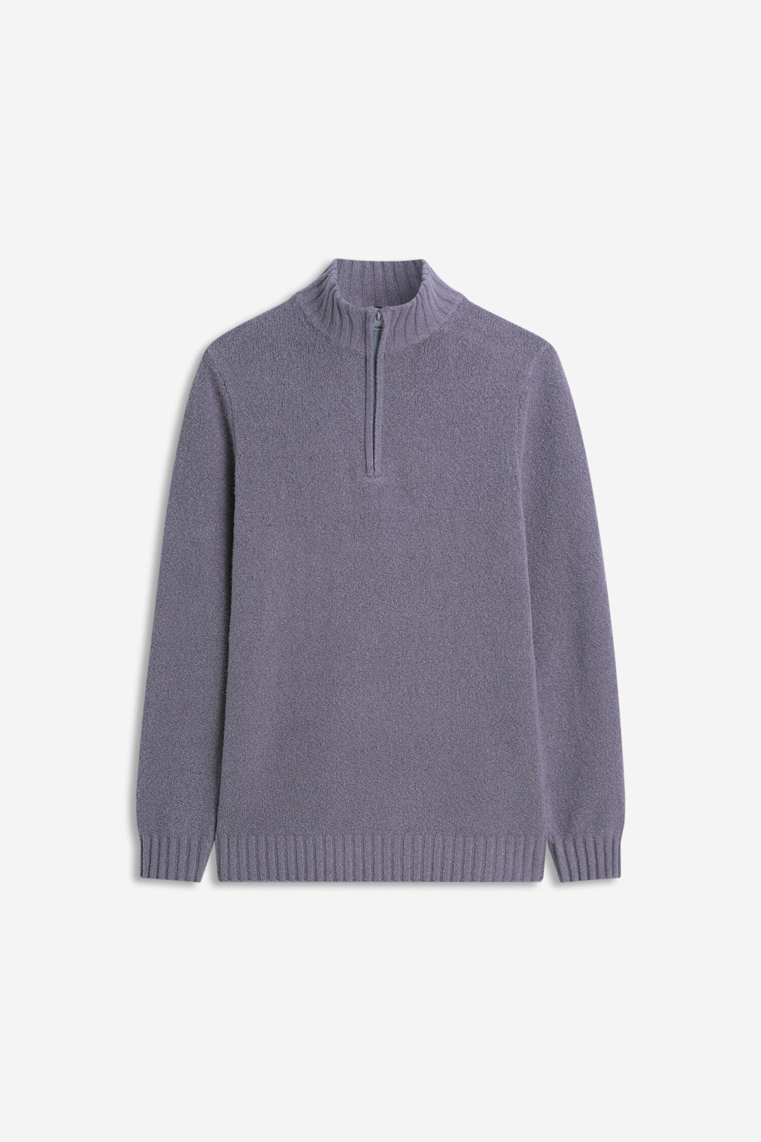 pullover, lilac, fleece, zipper, ribbed hem