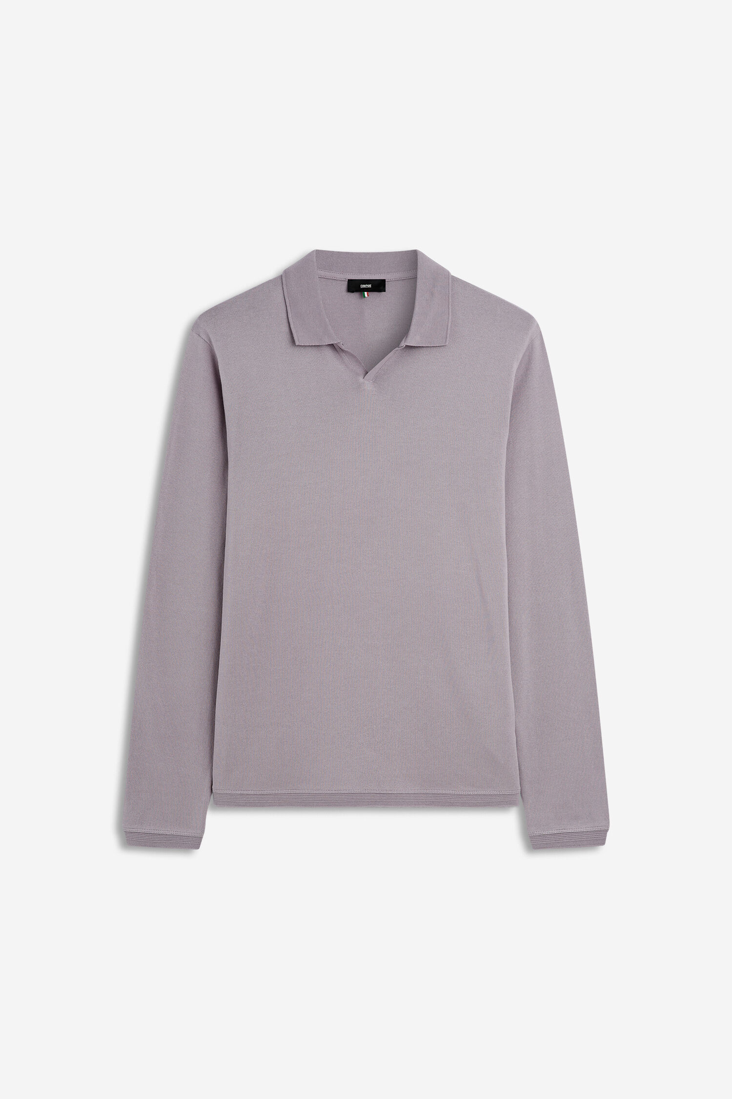 polo, polohemd, langarm, lavendel, strick