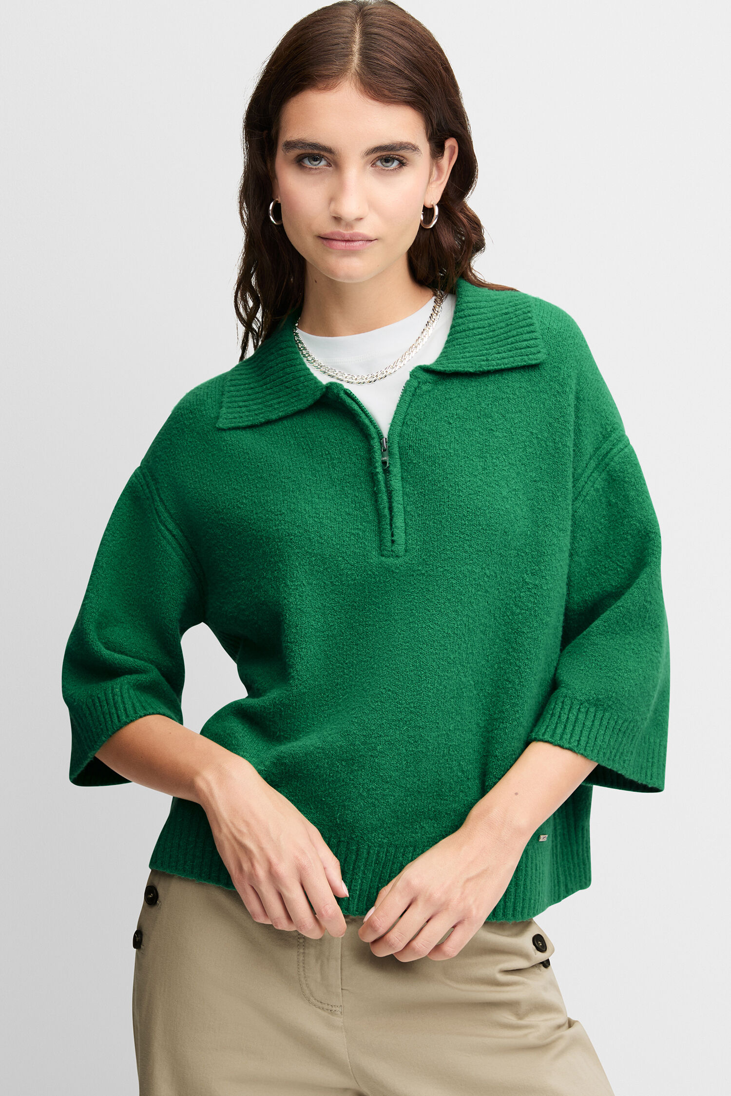 Bekleidung, Strickwaren, Pullover, Schmuck, Halskette - grün