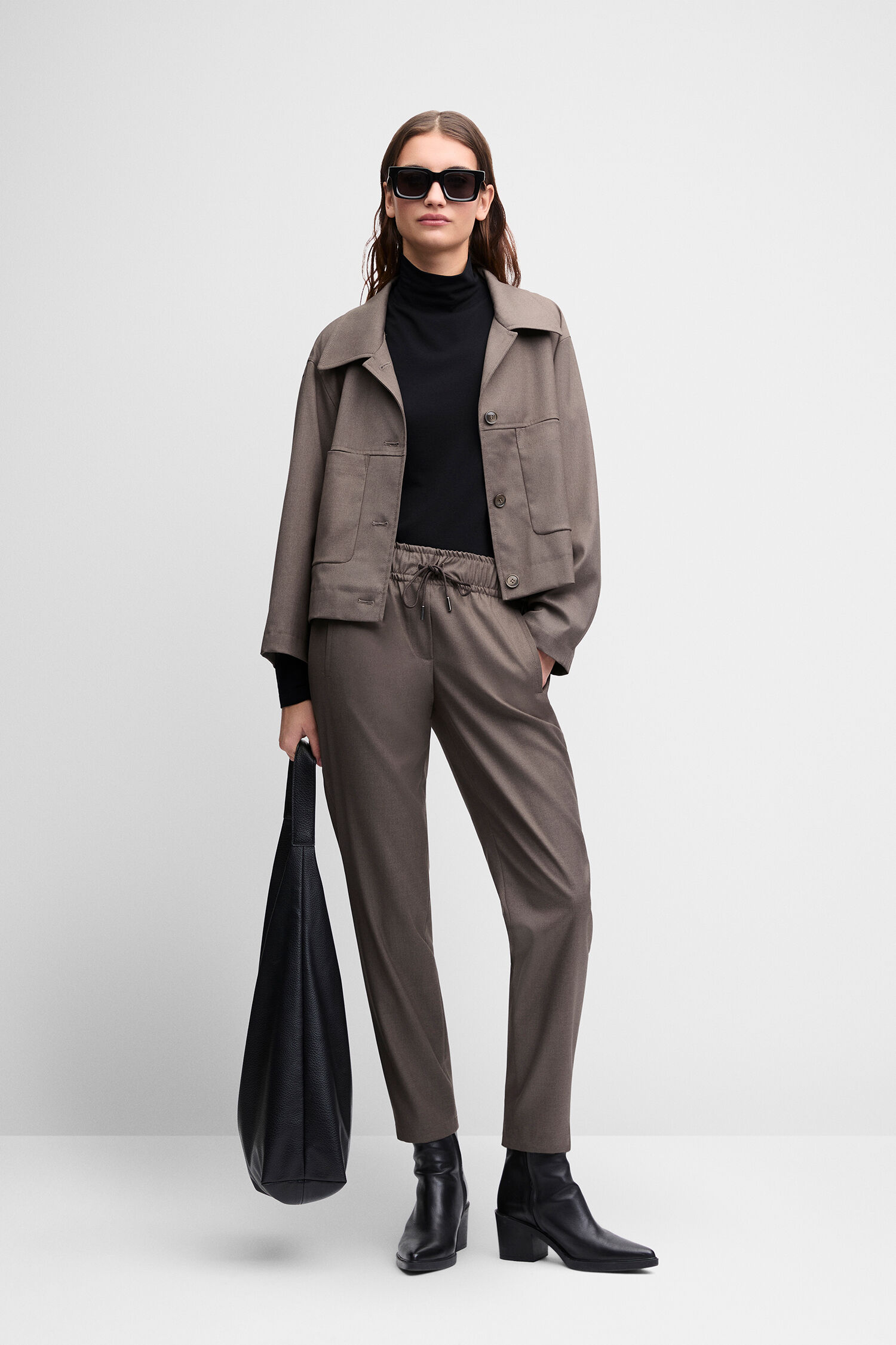 outfit, jacke, hose, turtleneck, stiefel