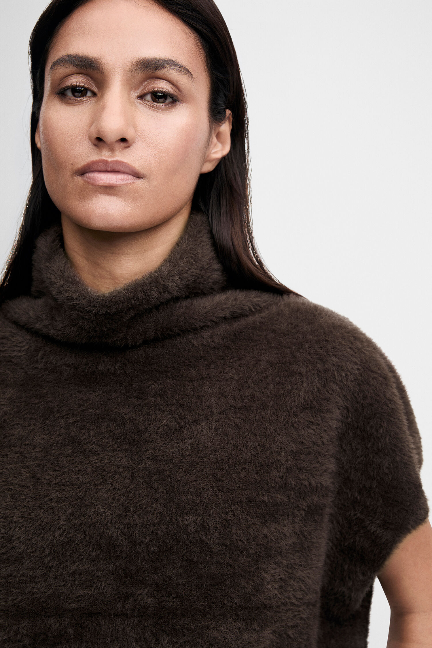 mohererollneck, braun, tuchengen?, flauschig, kurzarmpull
