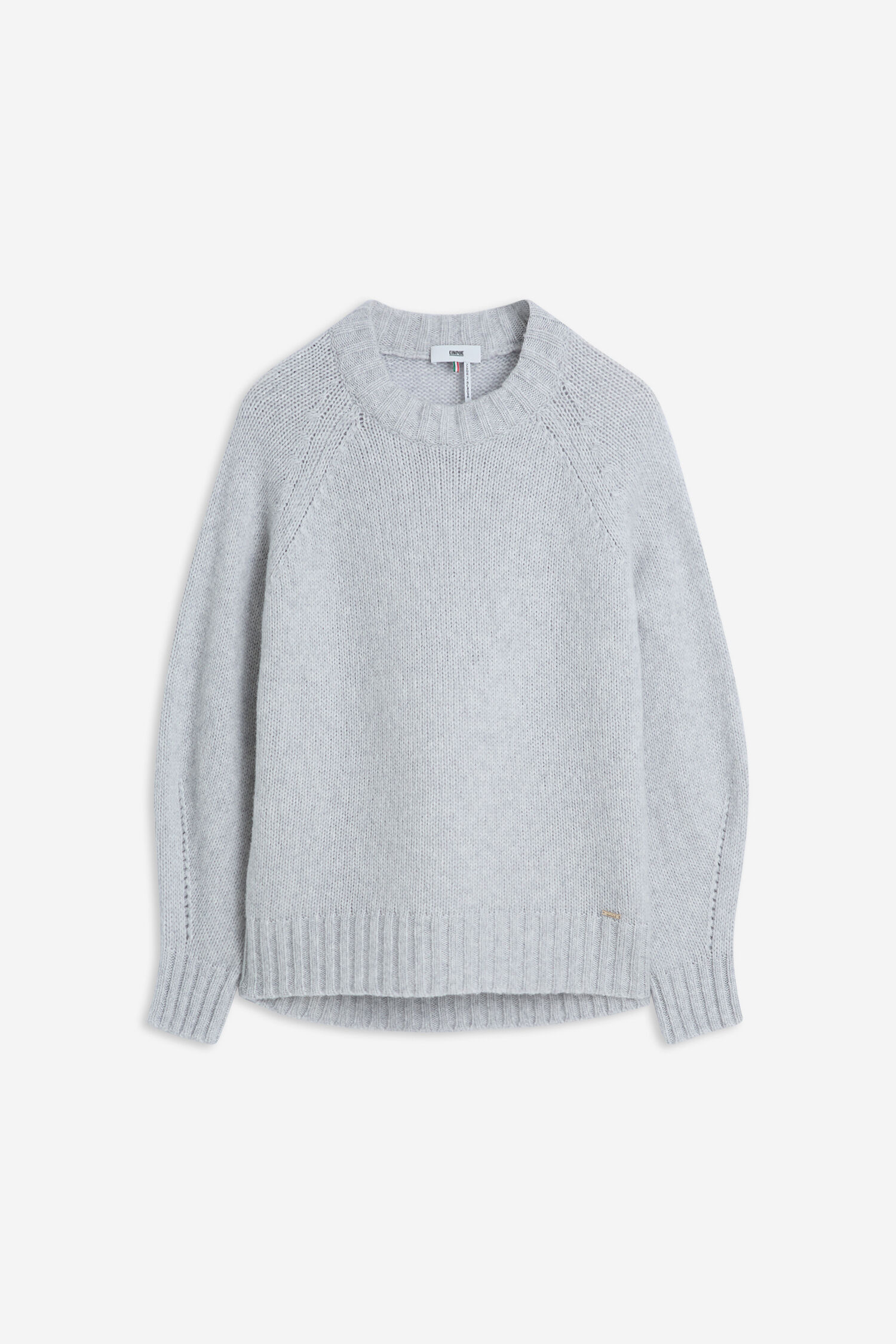 Pullover, Strickpullover, Knit, Rundhals, Hellgrau