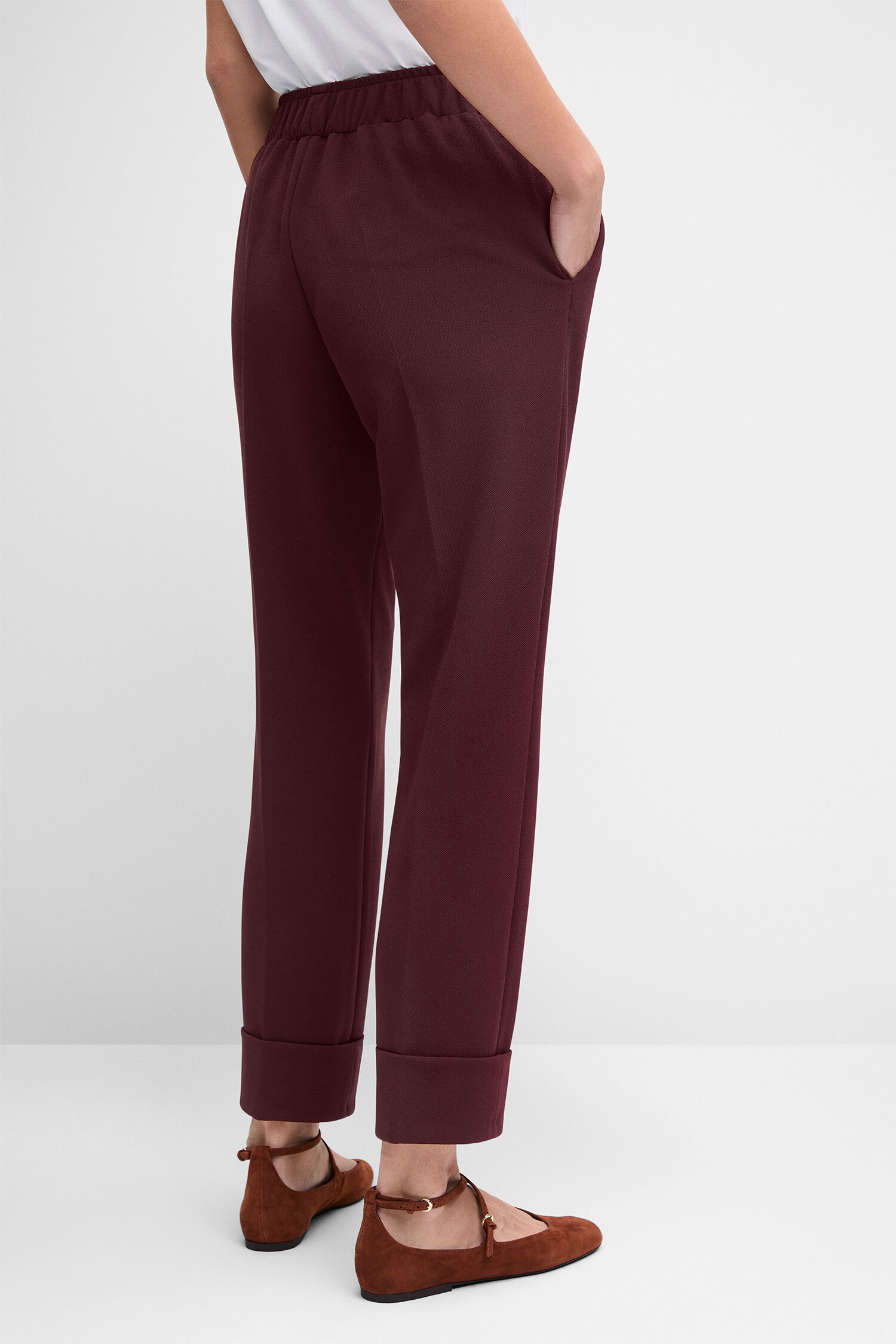 hose, burgundy, pull-on, jogger, cuffed