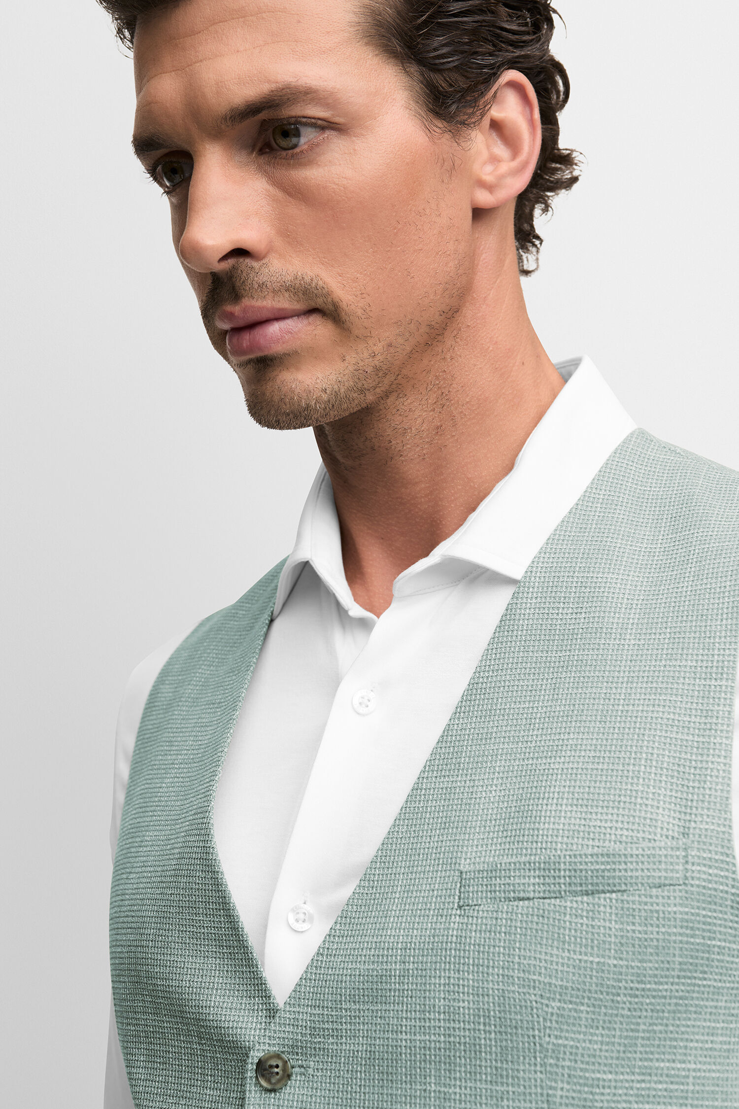 Formelle Kleidung, Anzug, Weste, Hemd, Person