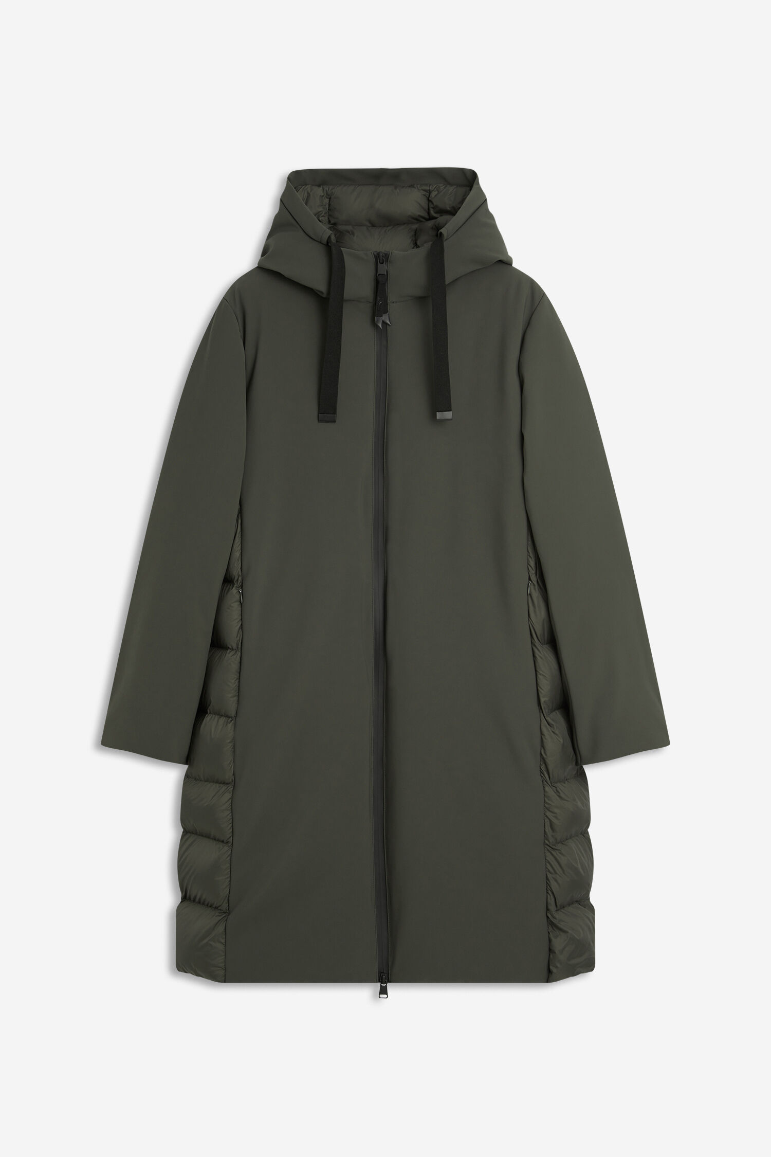 Mantel, Parkajacke, Reißverschluss, Kapuze, Olive grün