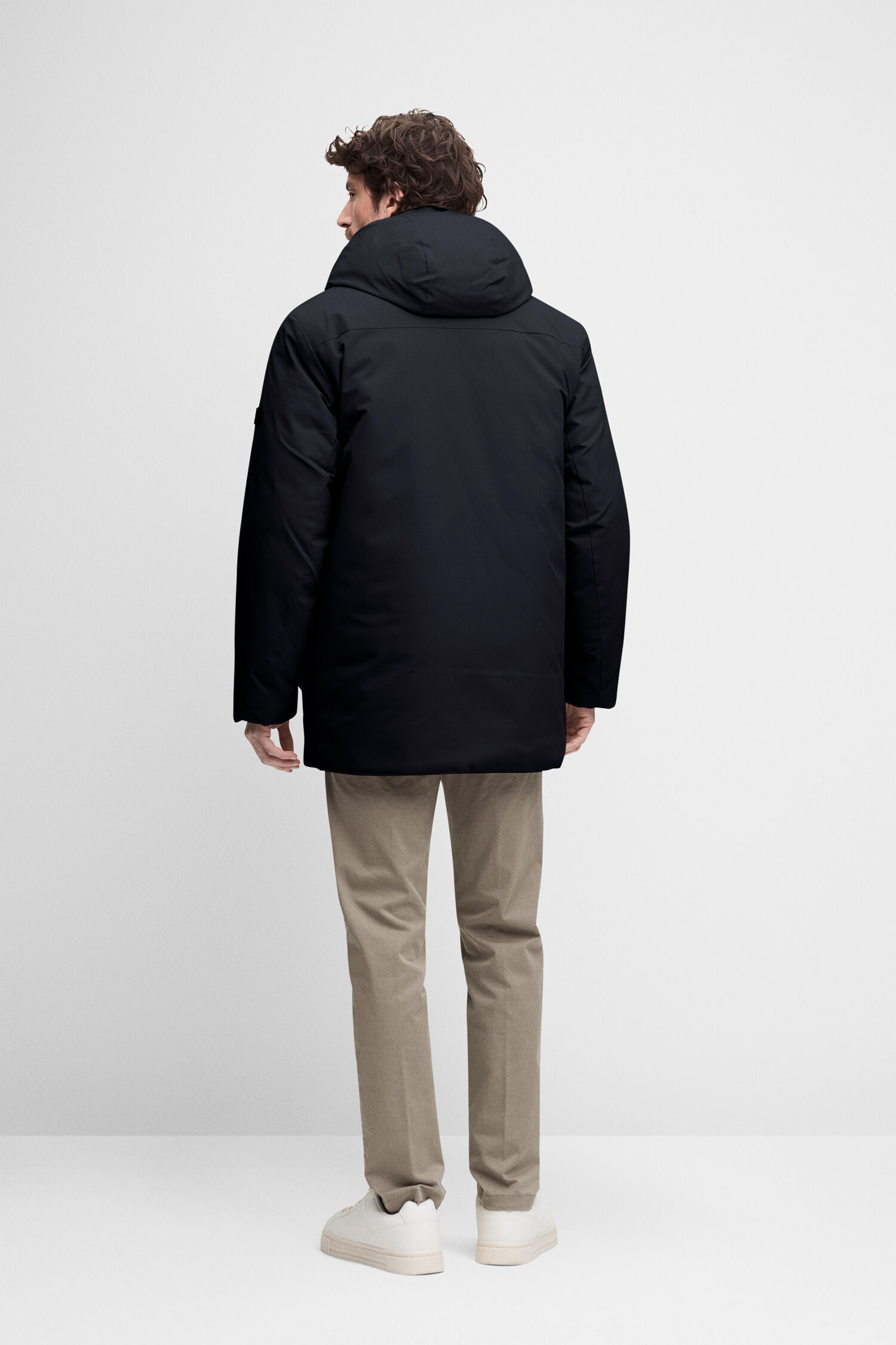 Herrenjacke, Daunenjacke, Hoodie/Kapuzenjacke, schwarz, Winterjacke