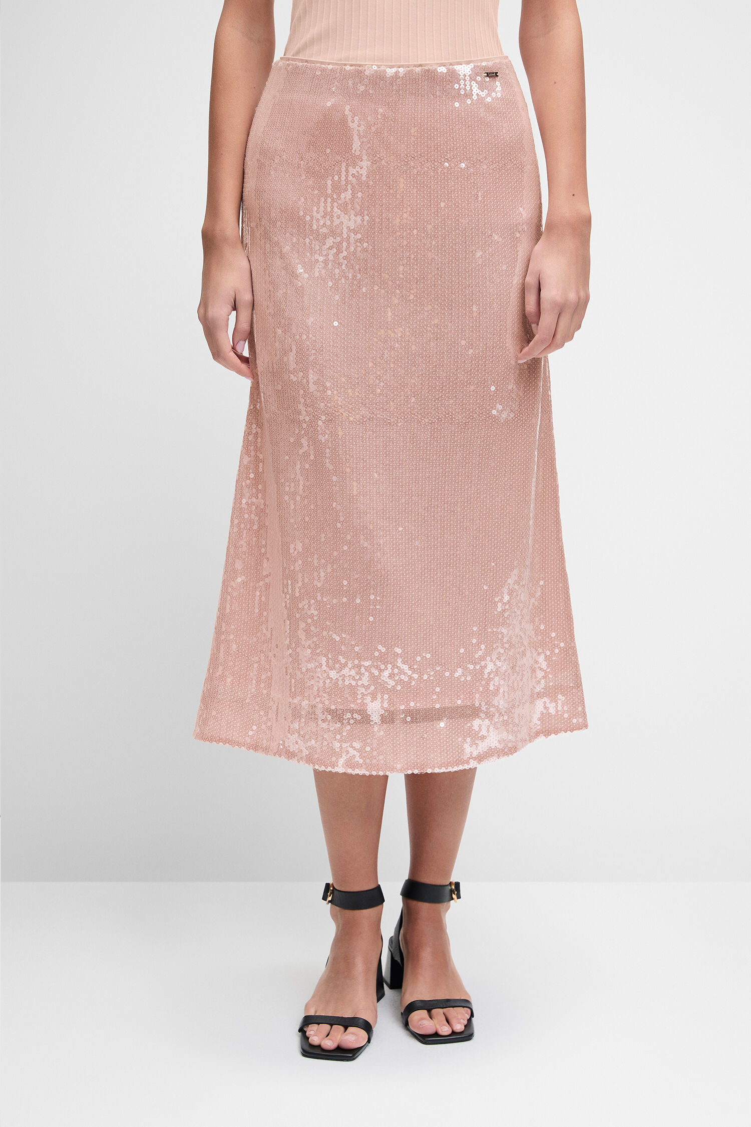 Kartikardigan, beige Cardigan, Strickcardigan, soft pink, sequined skirt