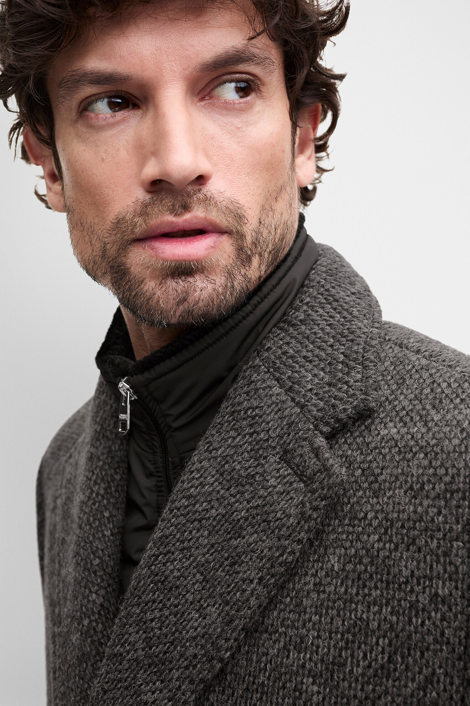 wool coat, overcoat, dunkelgrau, dunkles grau, reverskragen