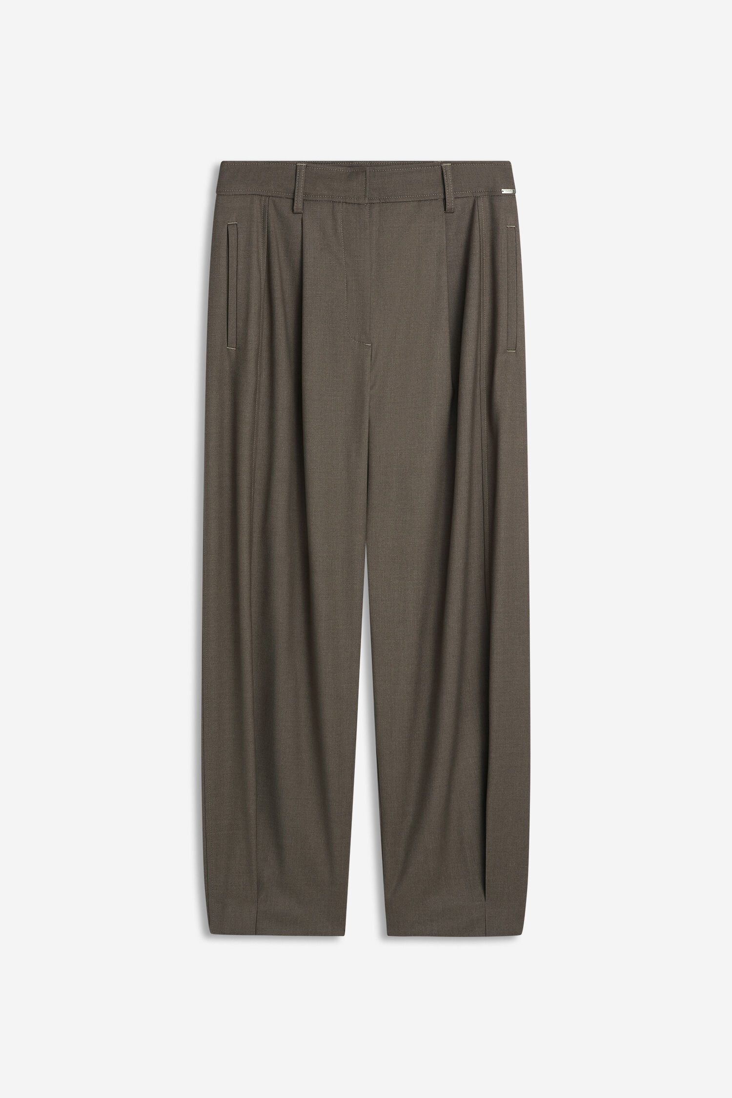 Hose, Lange, Tailliert, Kastenfalte, Vorne pleats