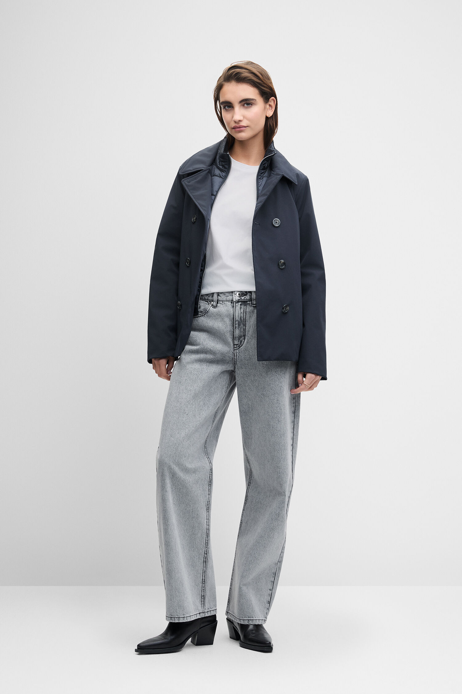 dunkelblauer Mantel, Trenchcoat, Navy Mantel, Jacke, outfit