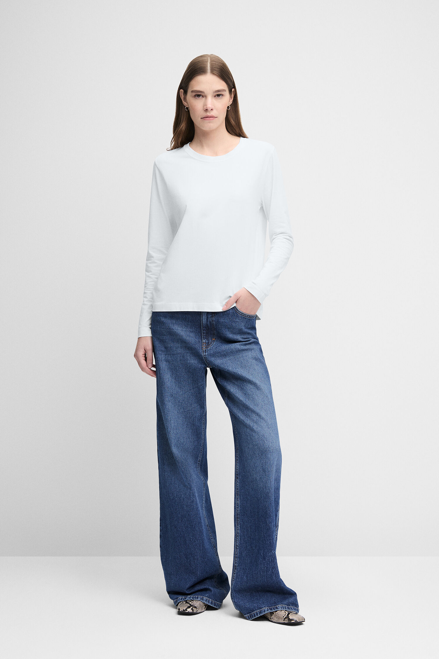 Hosen, Jeans, Langarm, Person, Frau