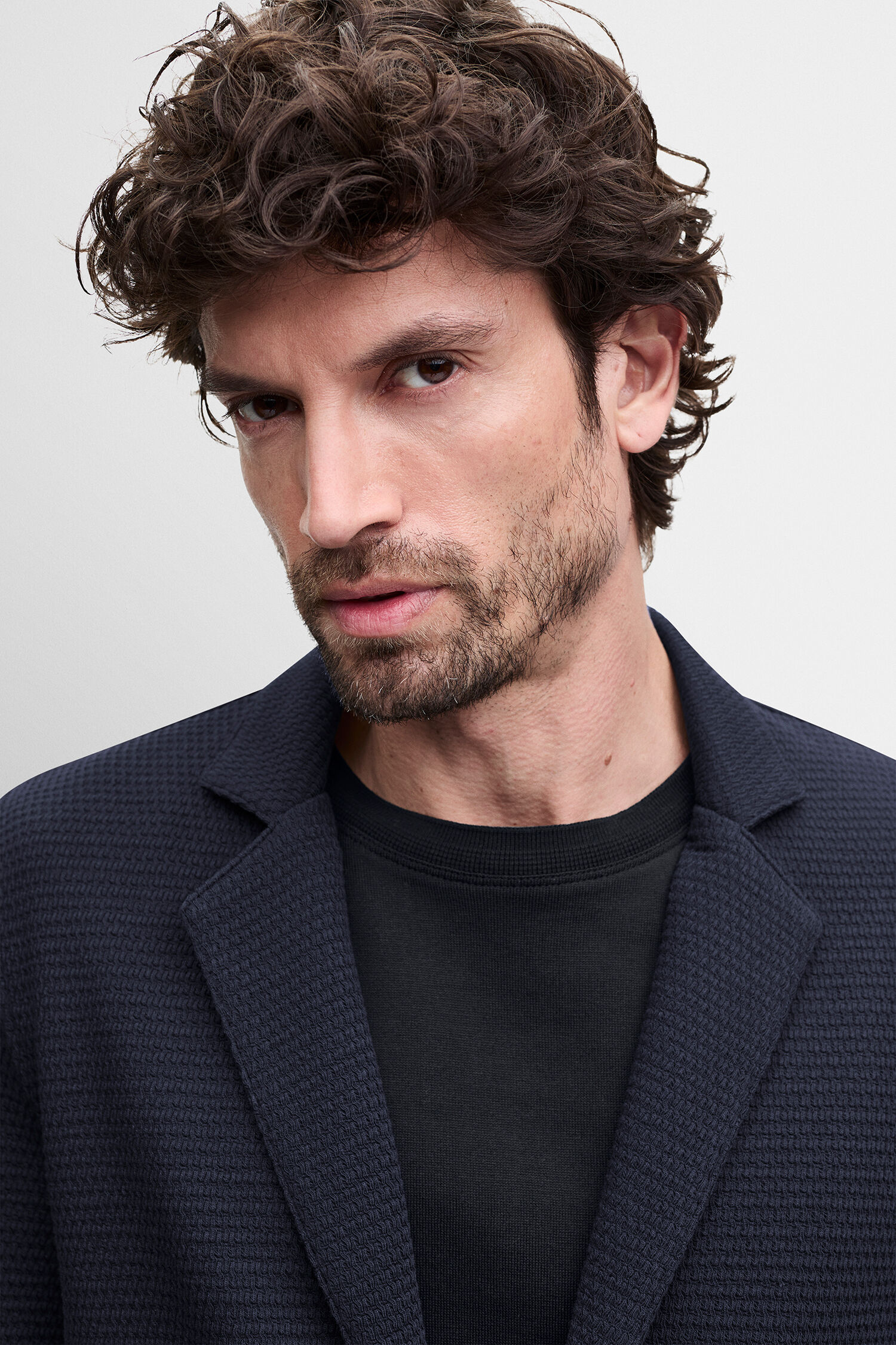 Blazer, Nadelstruktur, Dunkelblau, Paspelierte Taschen, Hemd-frei