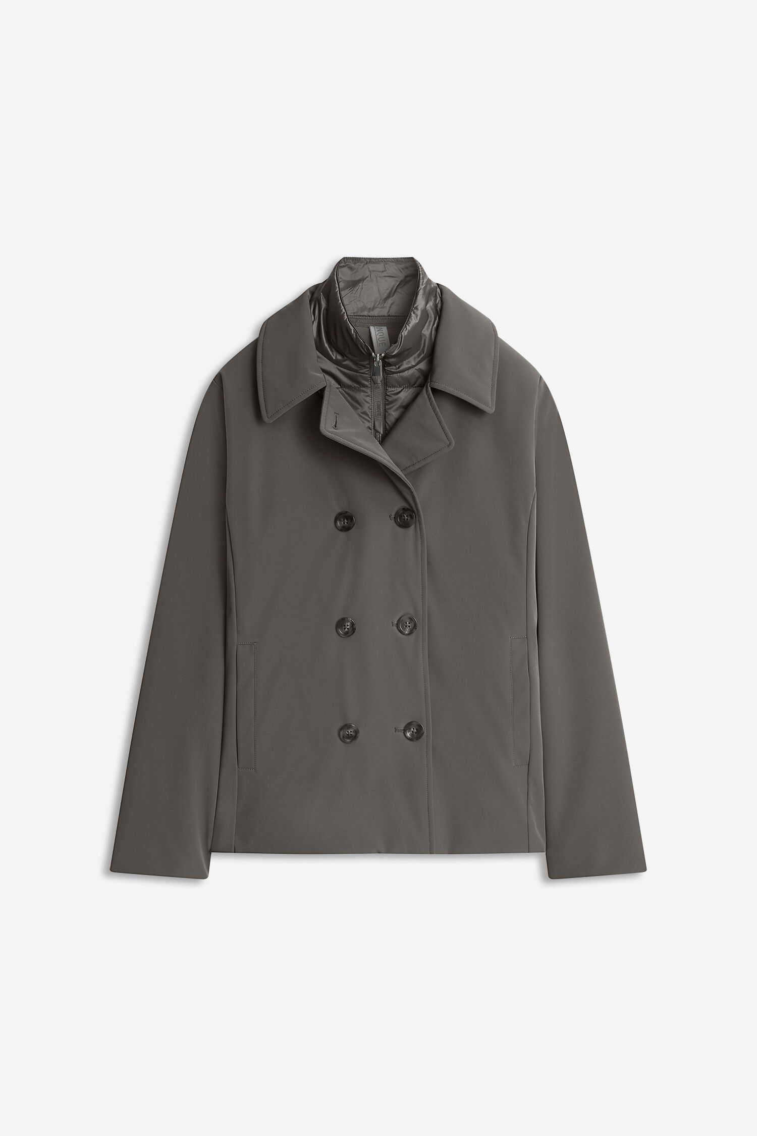 Mantel, Duffle-Style, Grau, Kleidung, Knopfverschluss