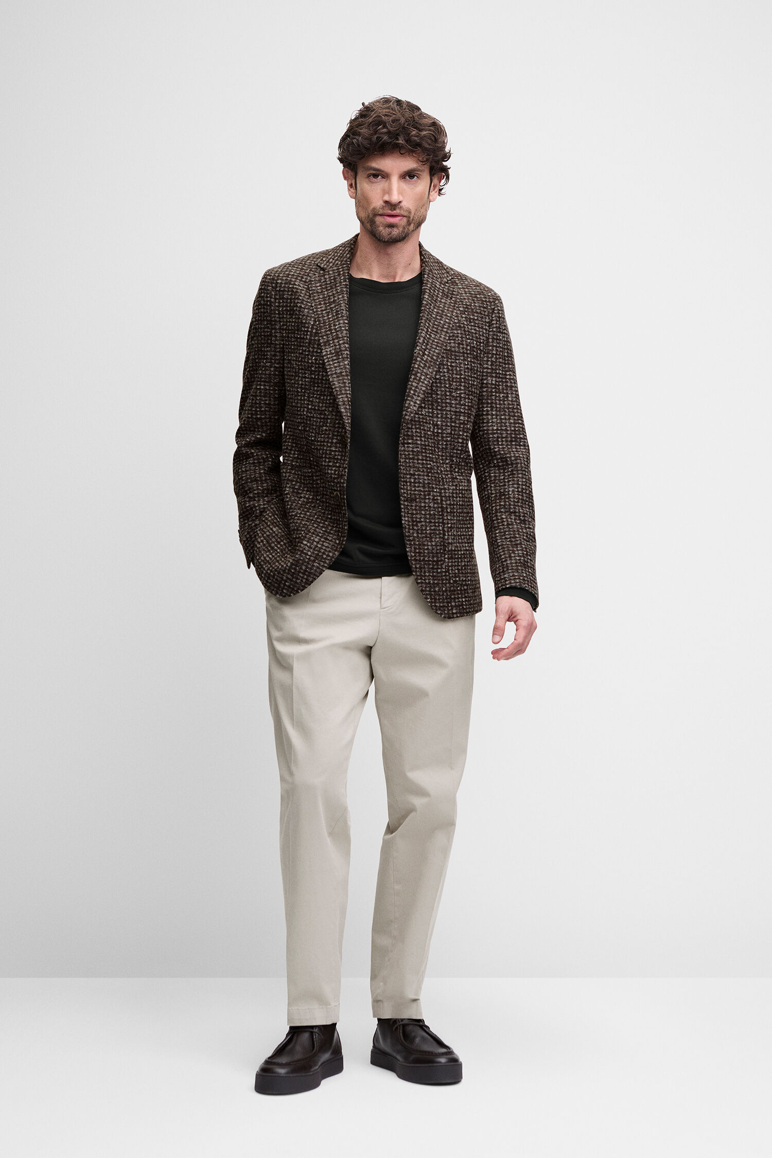 Herrenjacke, Blazer, Wollbland, Braun,  Muster