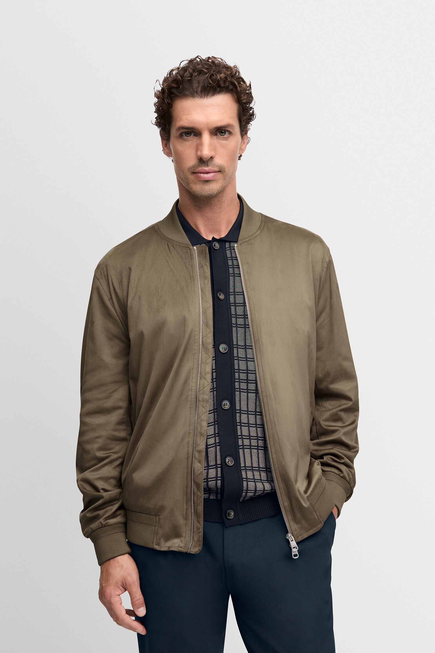 Mantel, Jacke, Hemd, Langarm, Person - hellbraun