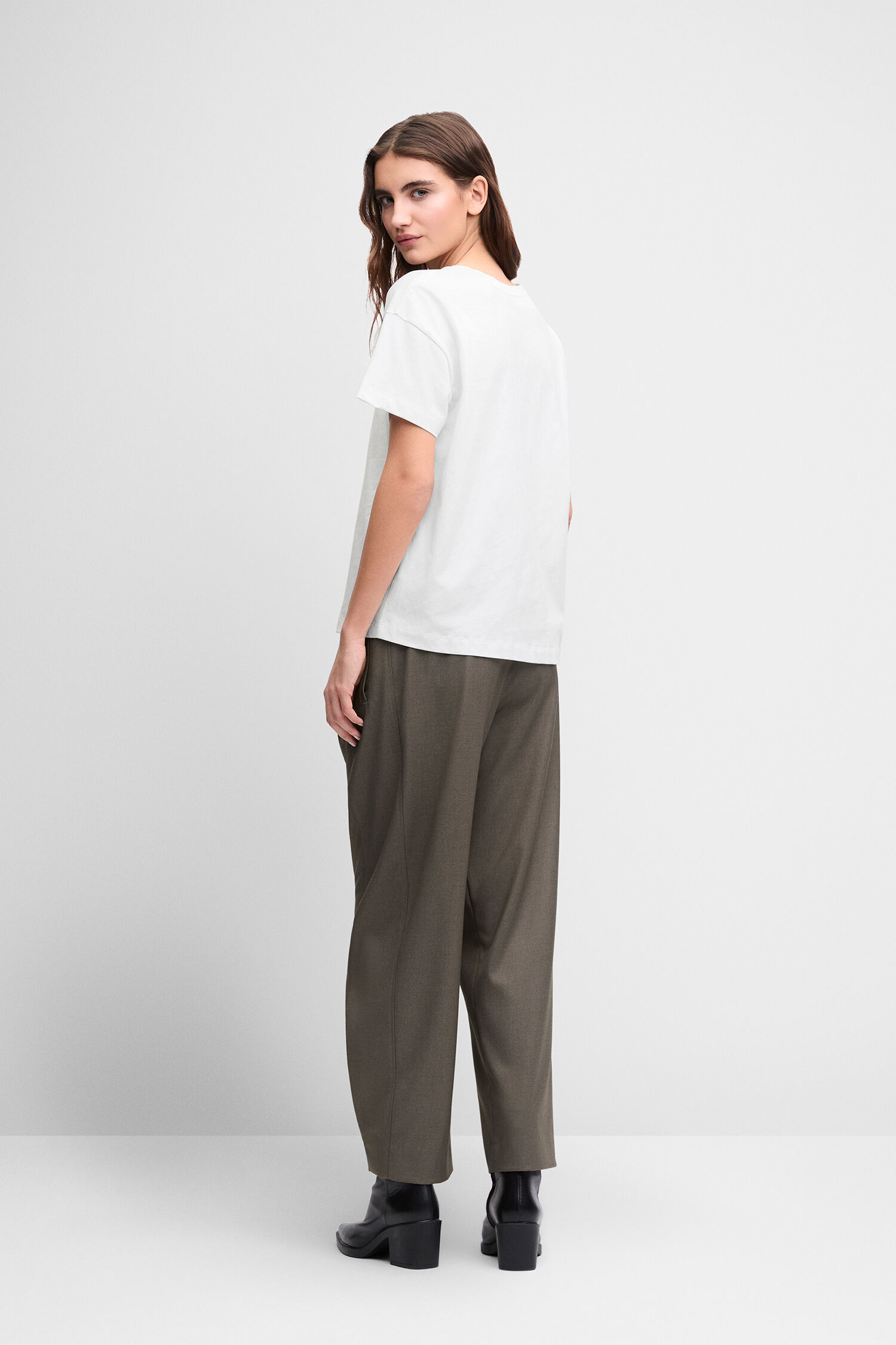 Tee, weißes T-Shirt, Kurzarm, Loose Fit, unifarben
