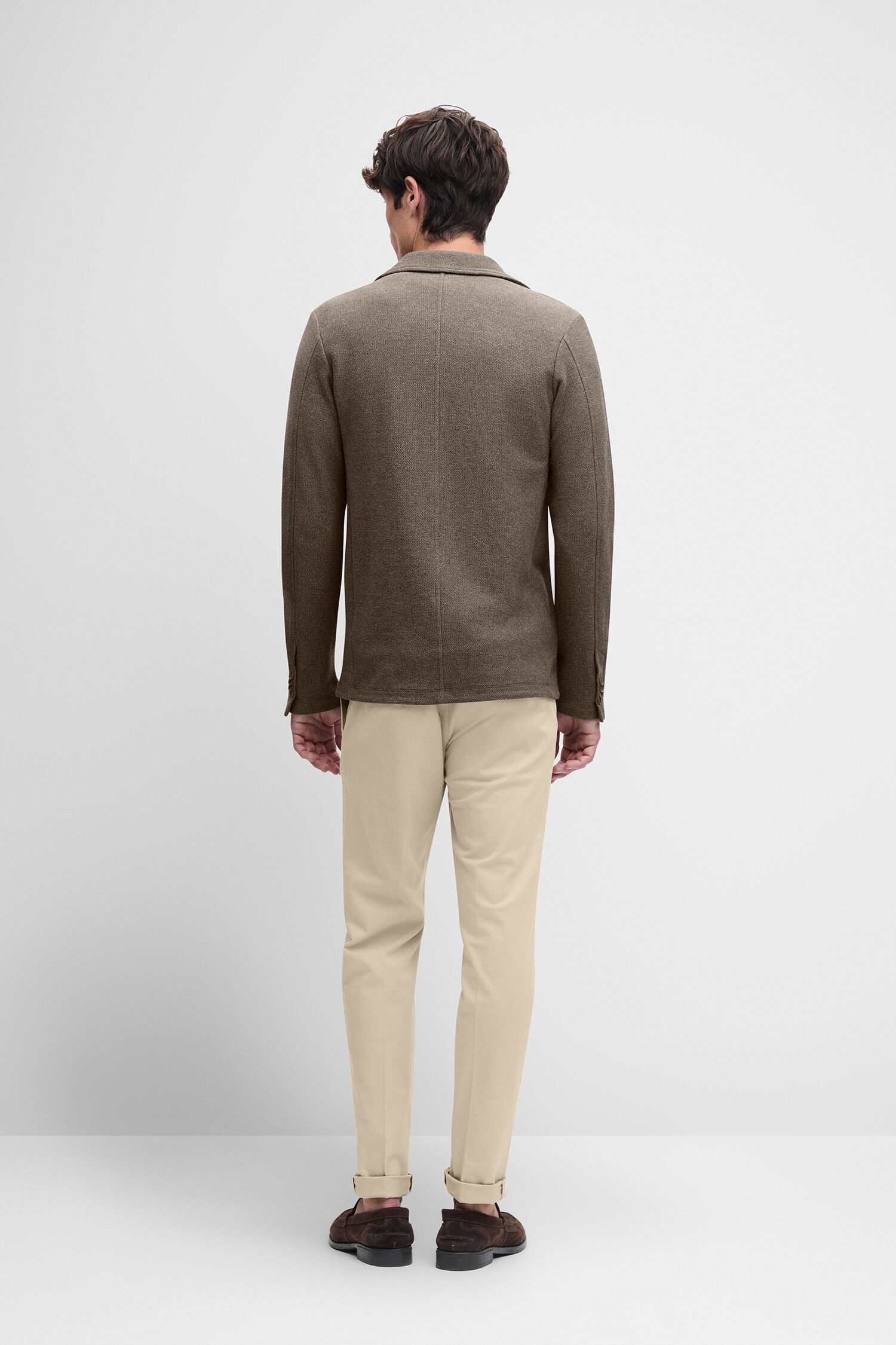 Herrenpullover, Kuschliger Pullover, Braun, Langarm, Kragen-ähnlich