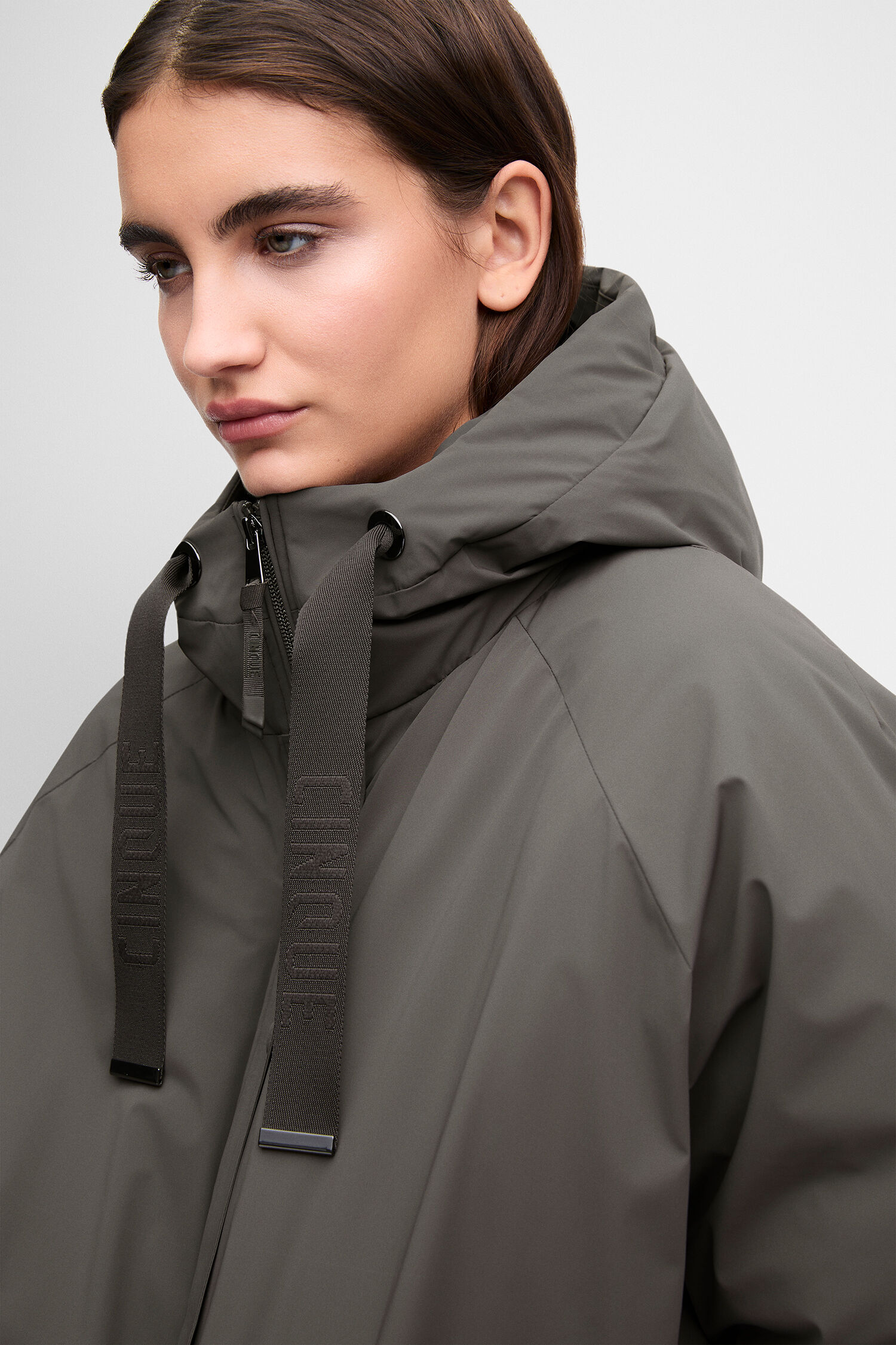 jacke, puffer, hoodie, grau, reissverschluss