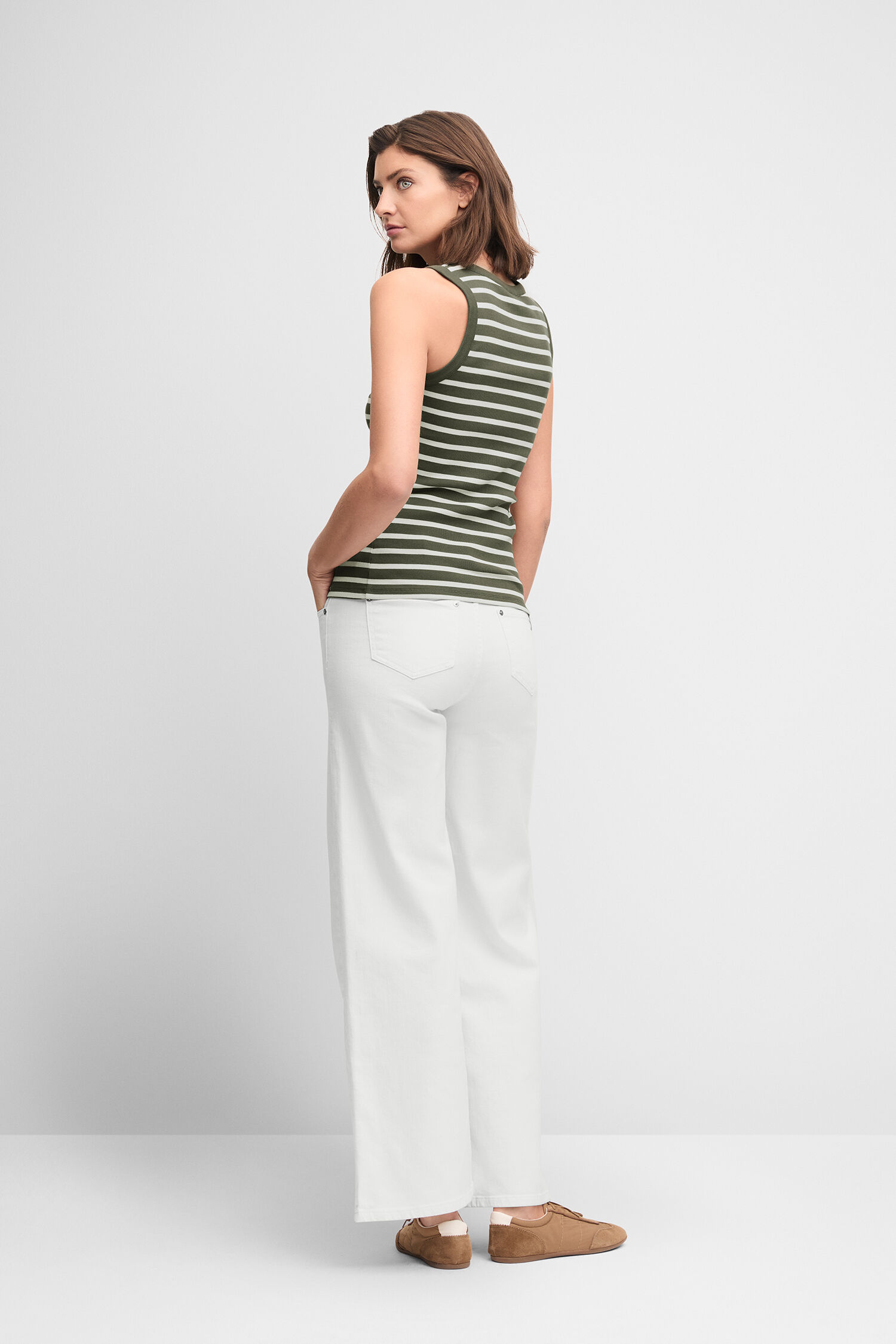 Hosen, Leinen, Bluse, Person, Frau